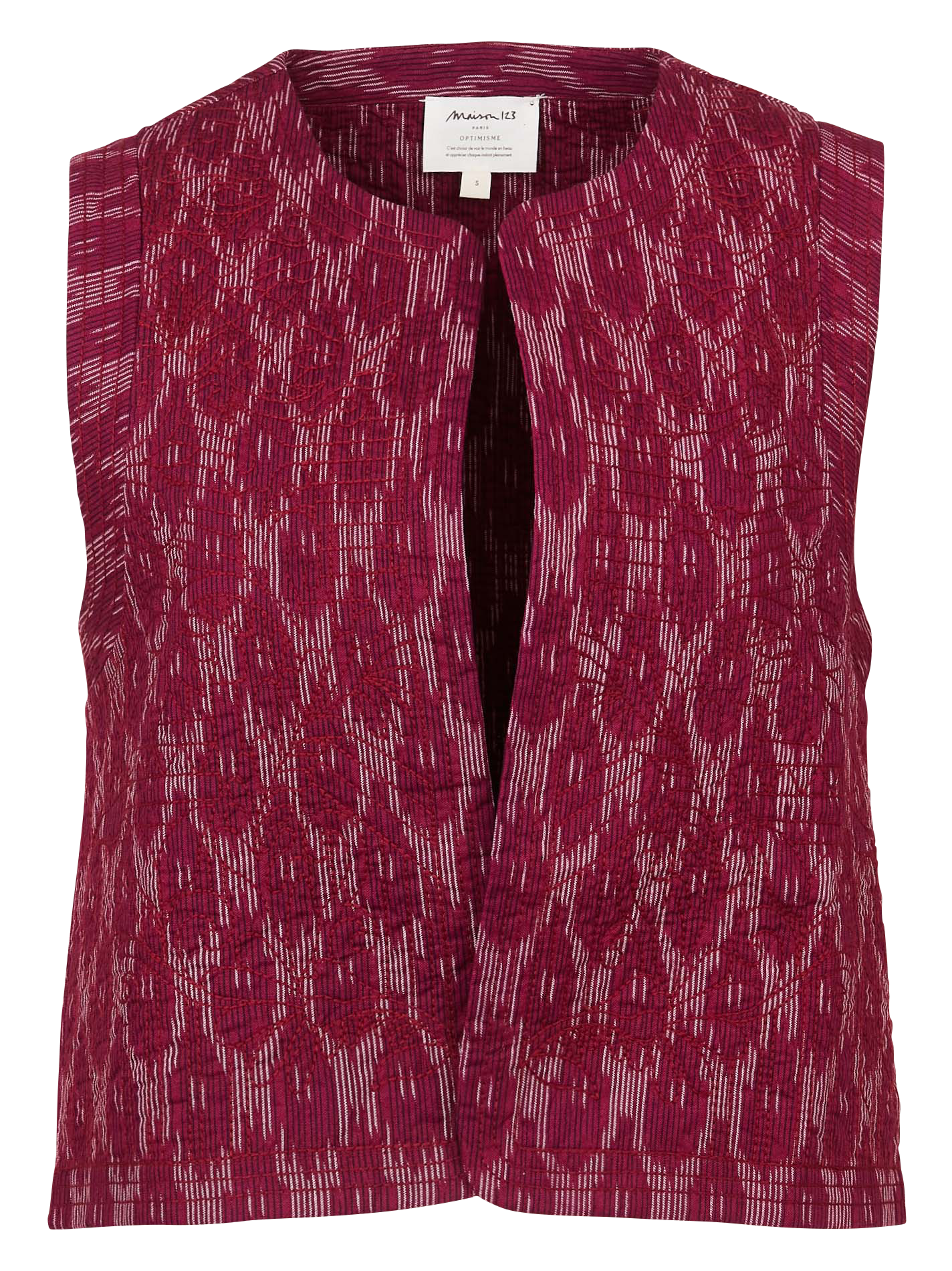 Veste col rond en coton prune MAISON 123 Violet