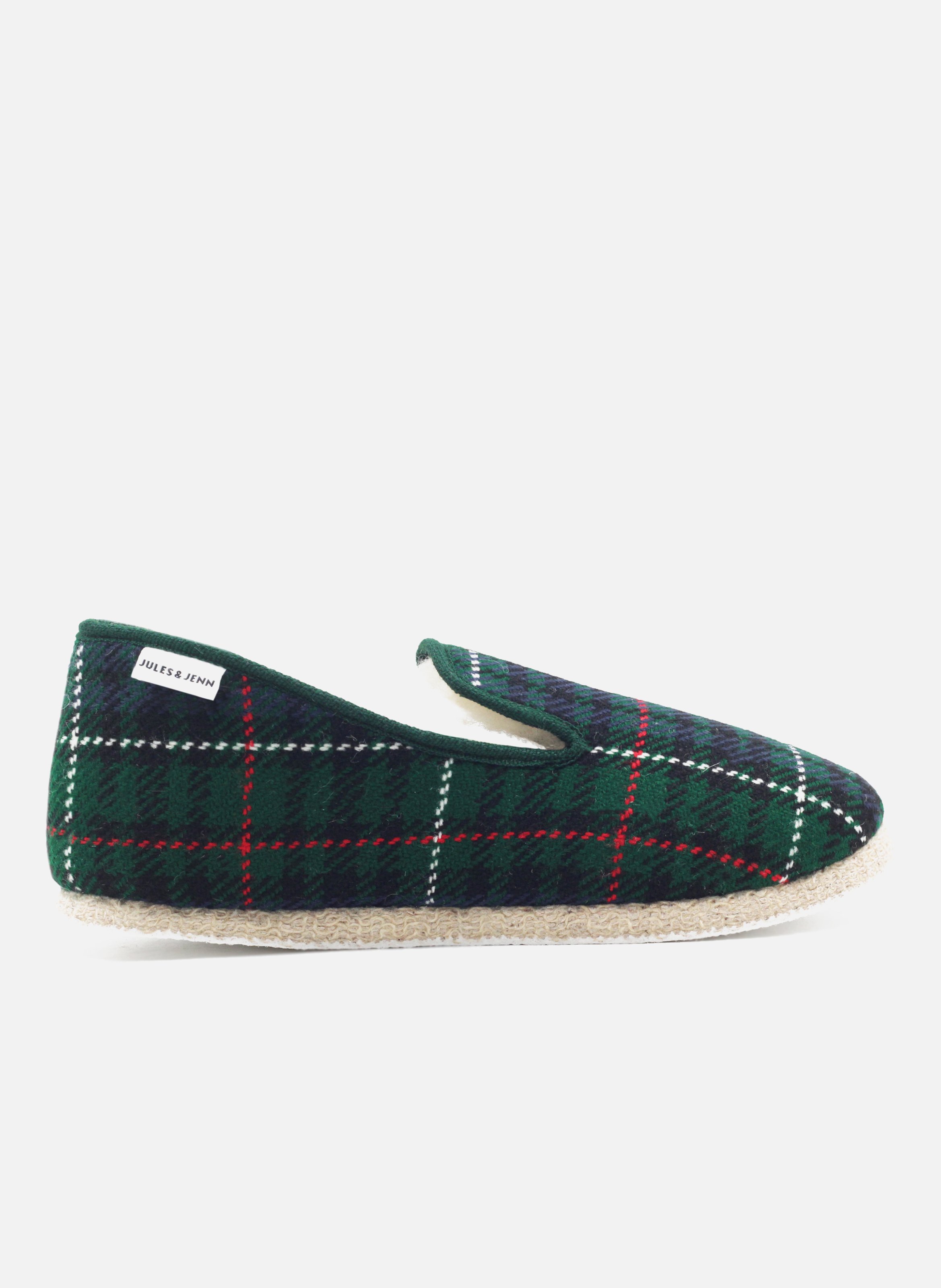 Charentaises tissu JULES & JENN Vert