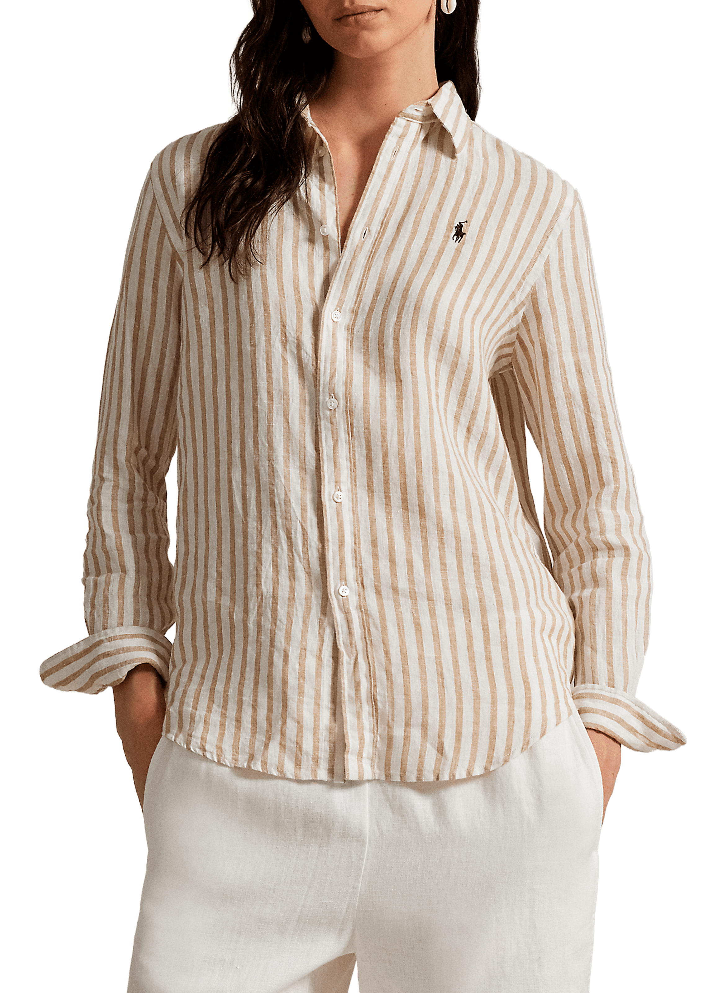 Chemise à rayures en lin Marron by POLO RALPH LAUREN POLO RALPH LAUREN Chemise à rayures en lin Marron