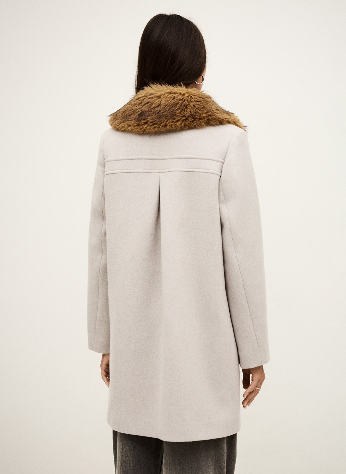 Manteau droit en laine mélangée talling BA&SH Beige