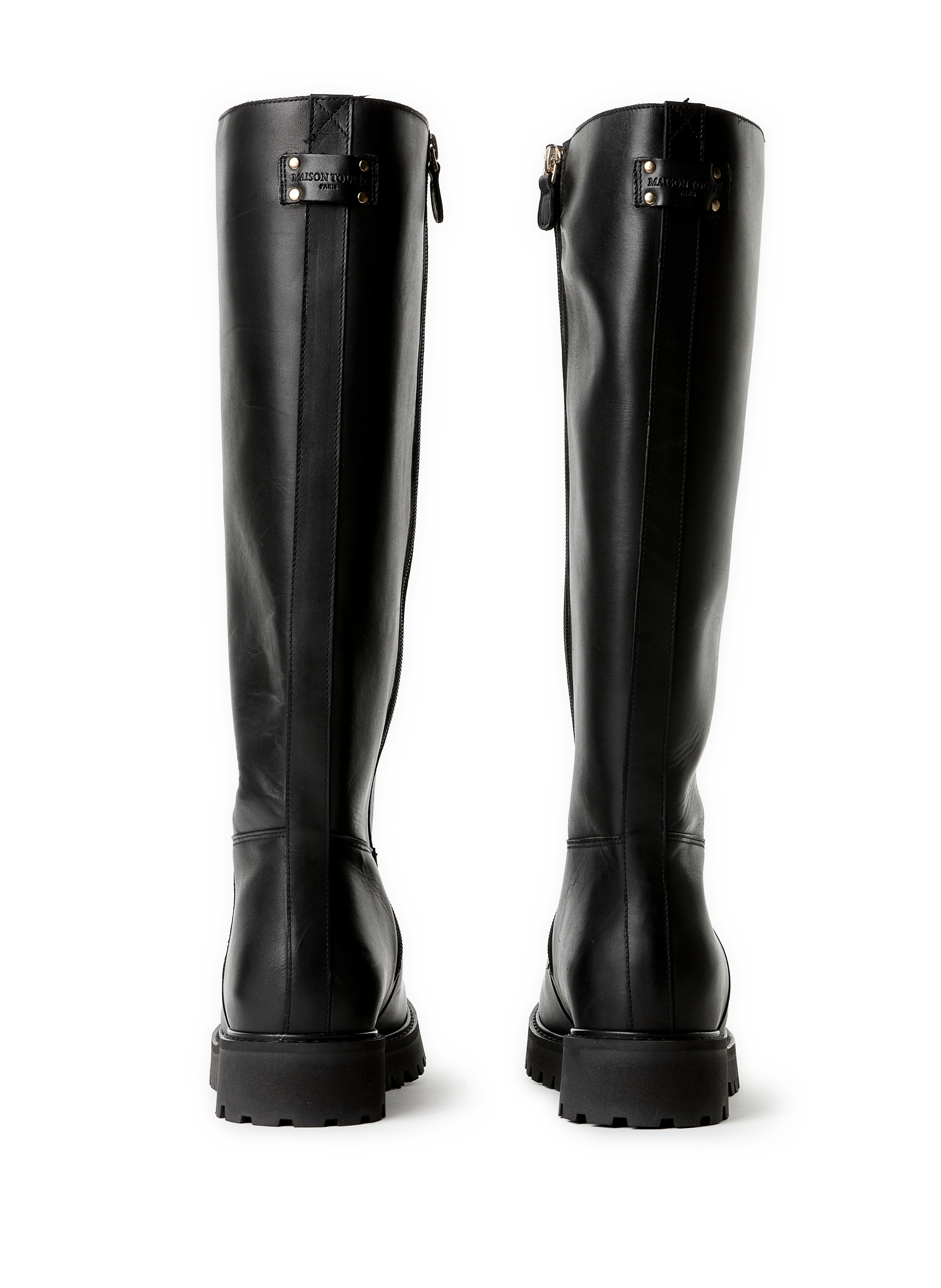 High leather zip-up boots MAISON TOUFET Black