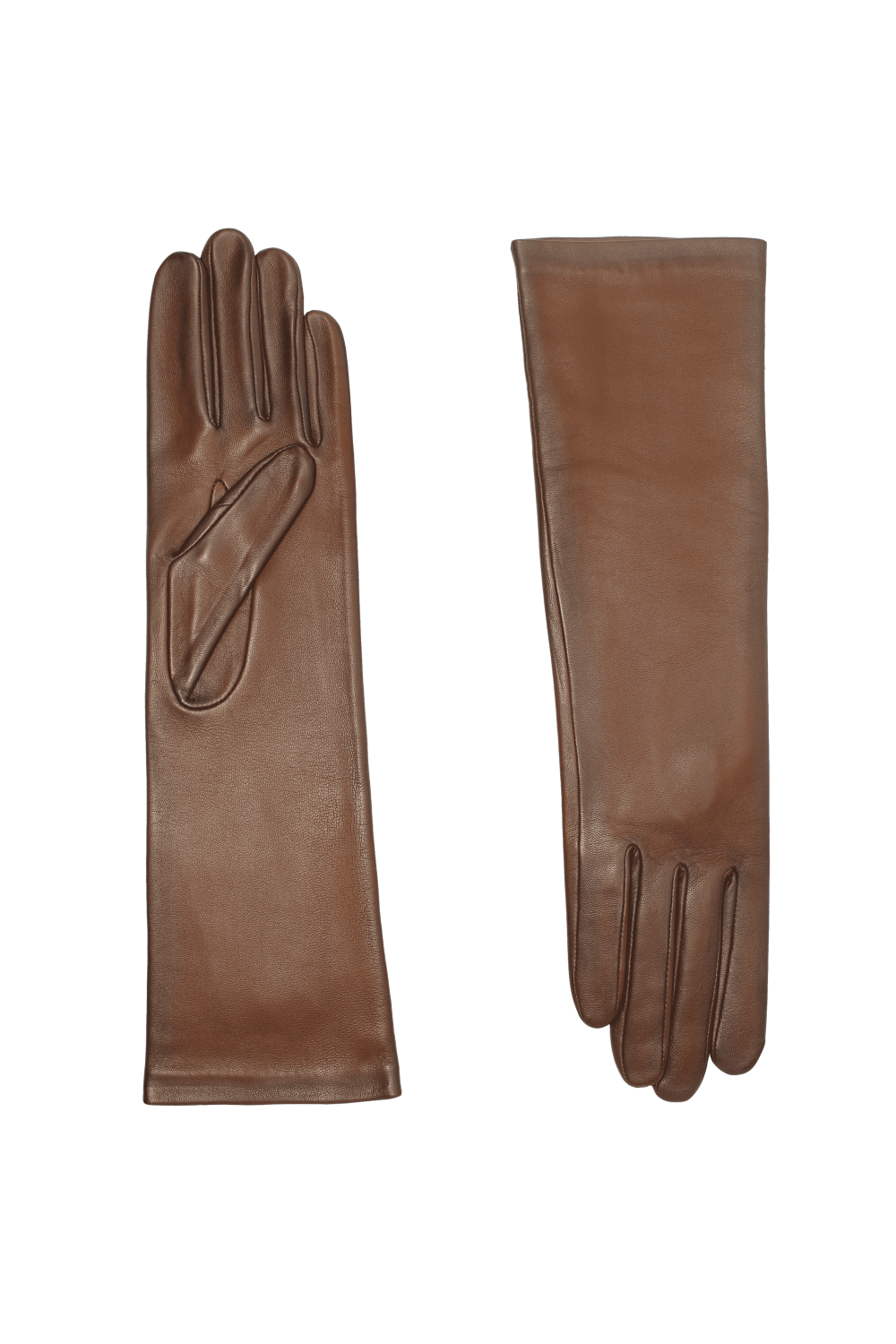 Gants célia femme cuir doublés soie AGNELLE Marron