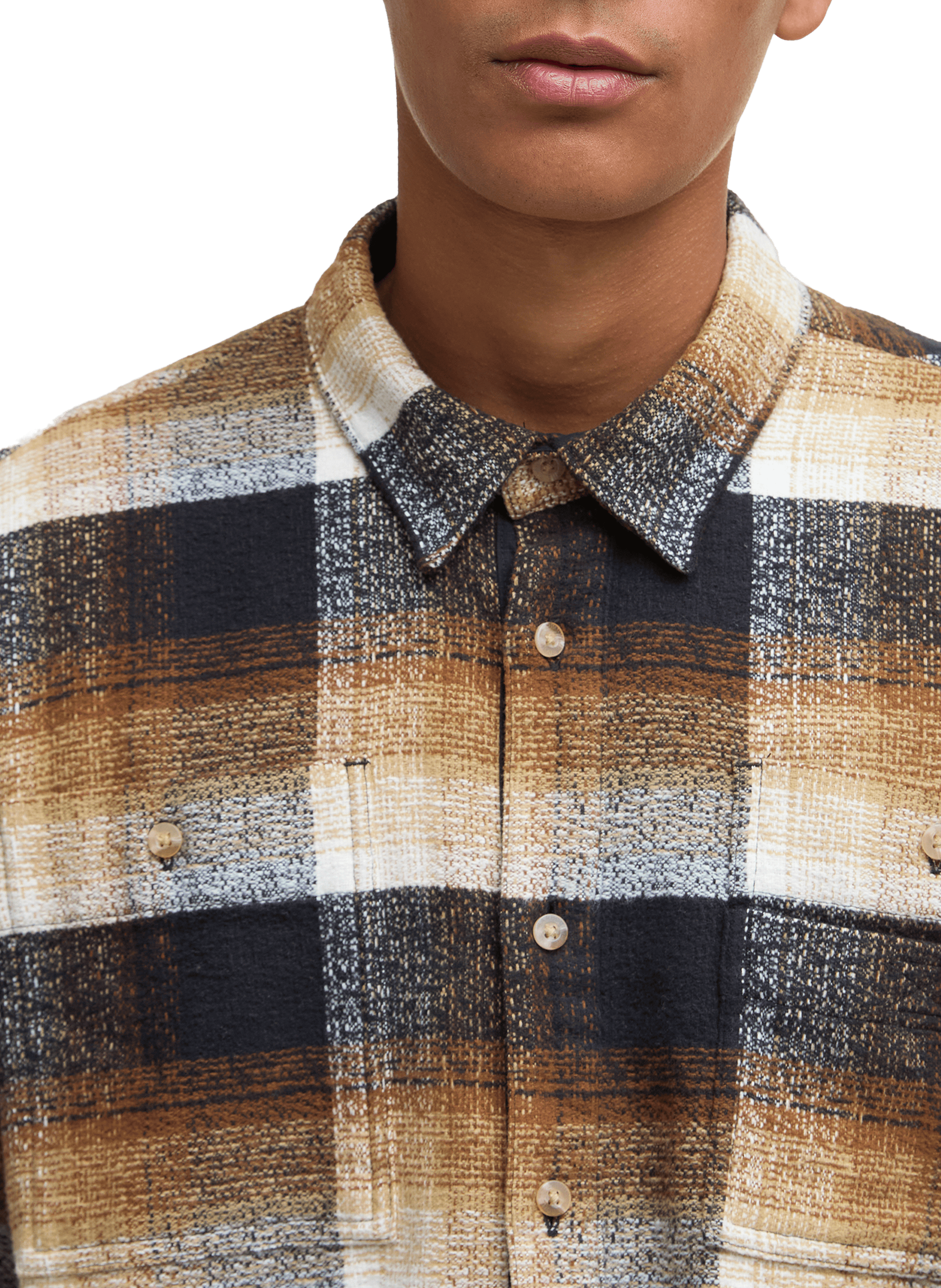 Chemise à carreaux en coton BARBOUR Marron