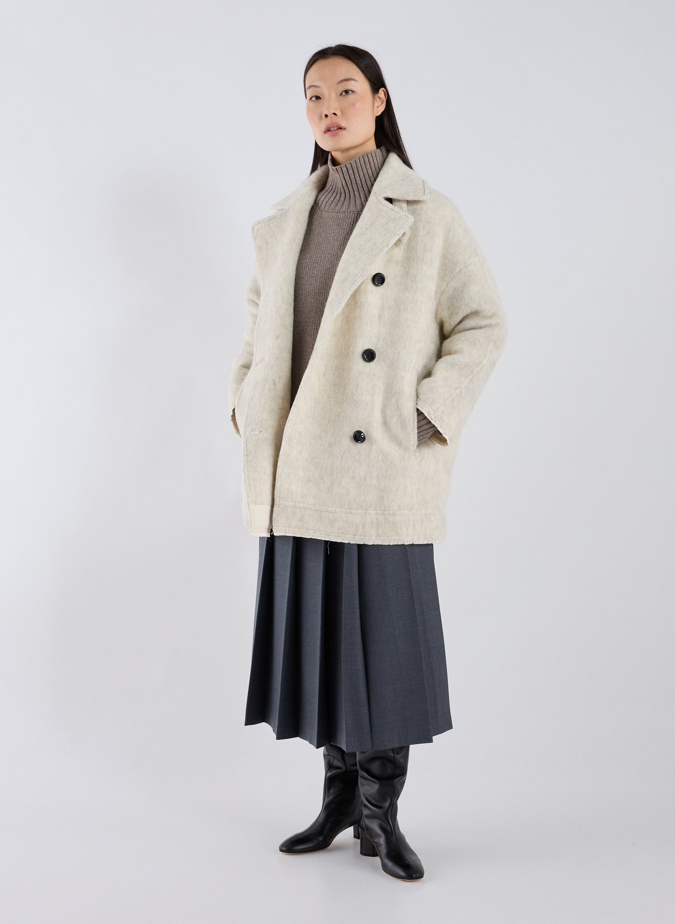 Manteau oversize col classique OOF WEAR Blanc