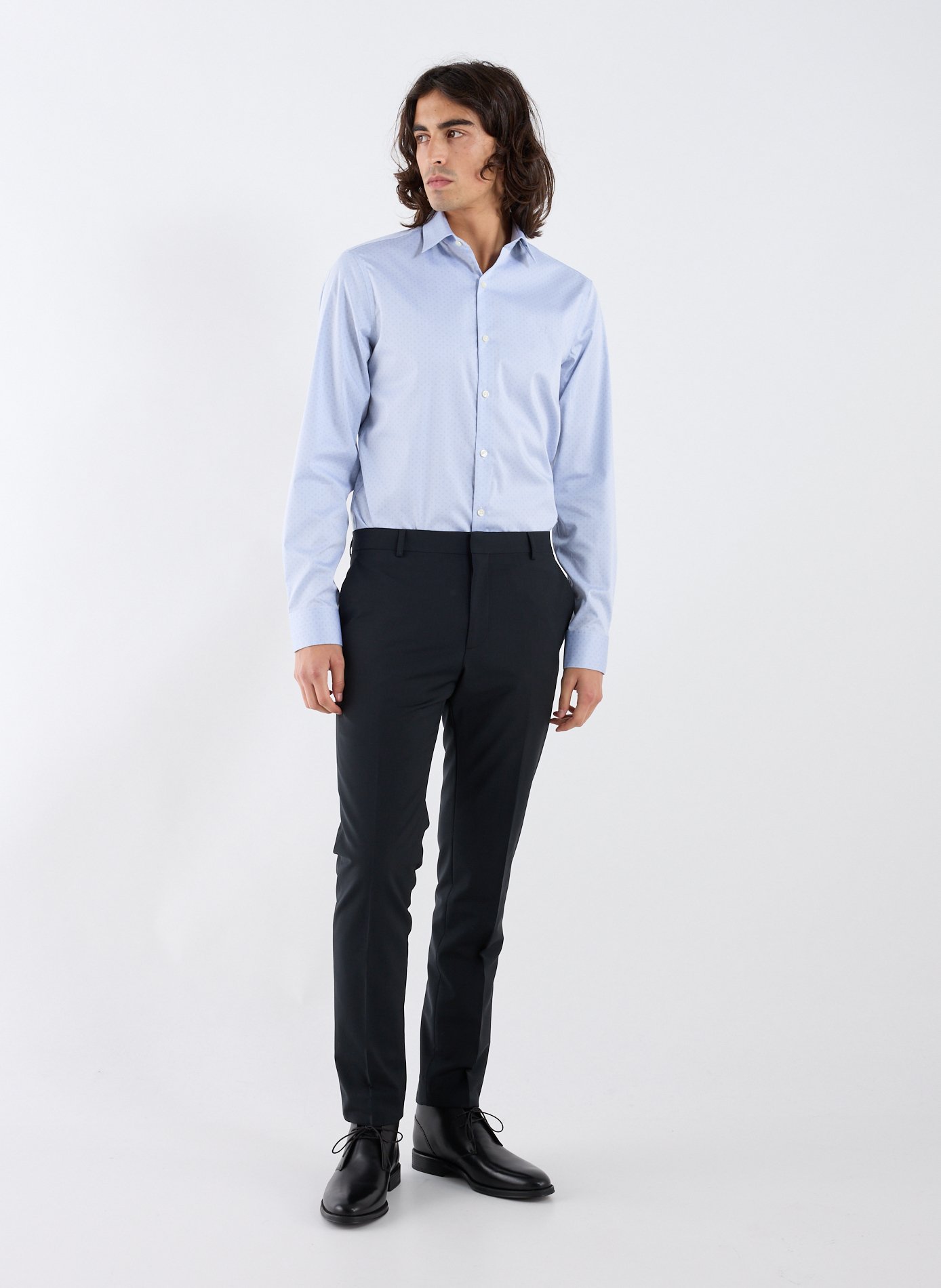 Chemise slim en coton mélangé CALVIN KLEIN Bleu