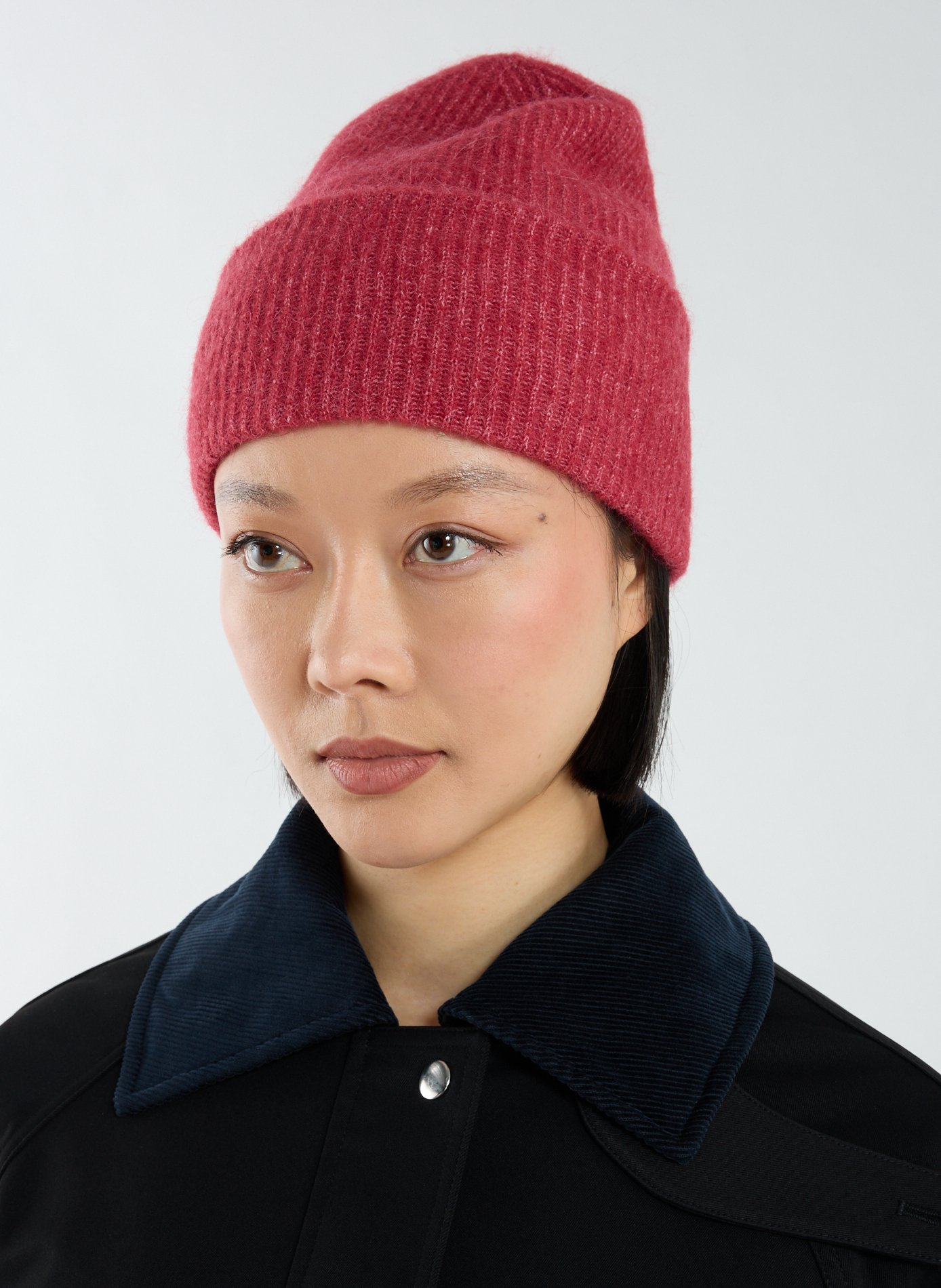 Ribbed wool blend beanie SAMSOE SAMSOE Pink