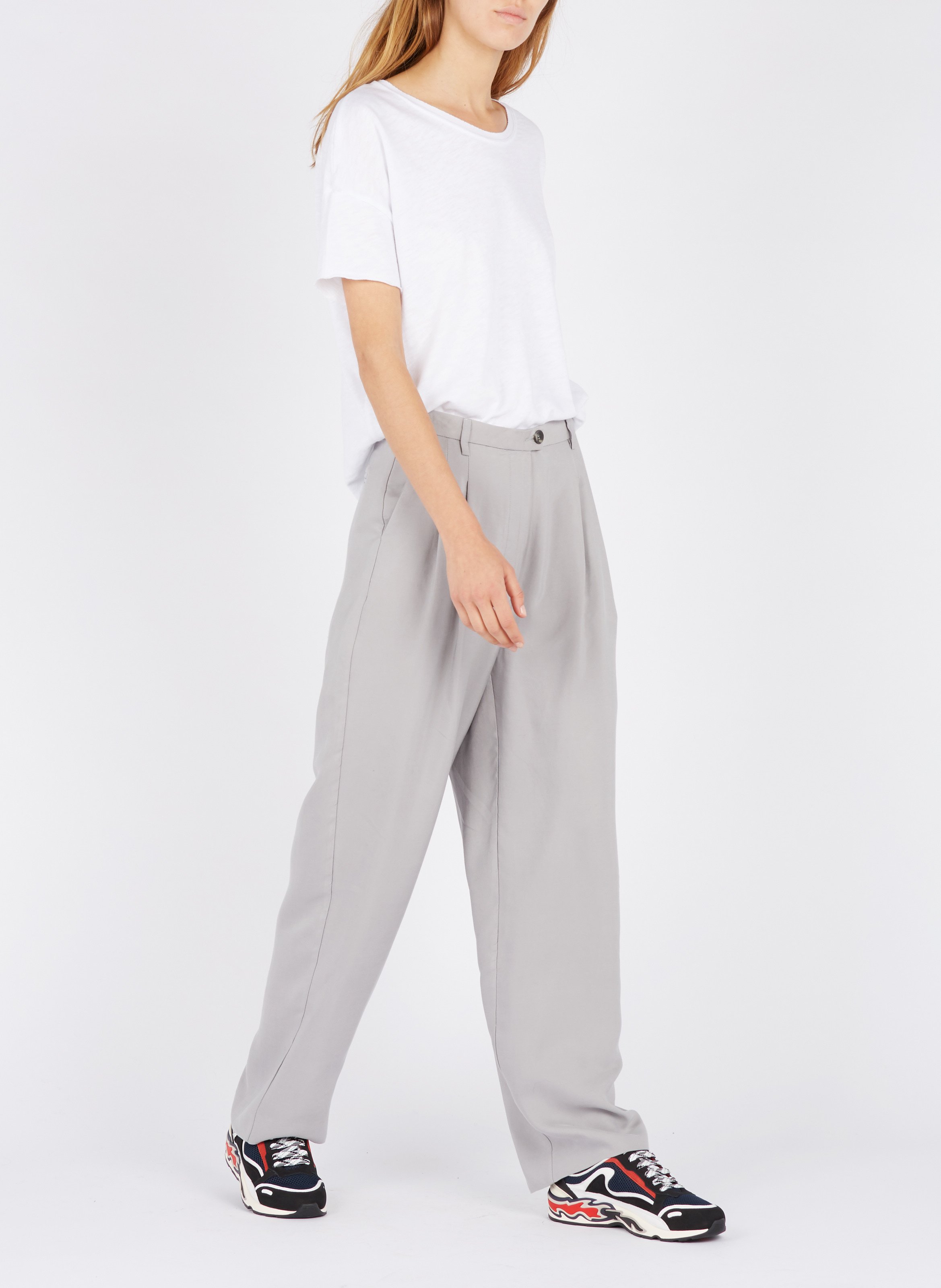 Tee-shirt col rond loose en coton sonoma AMERICAN VINTAGE Blanc