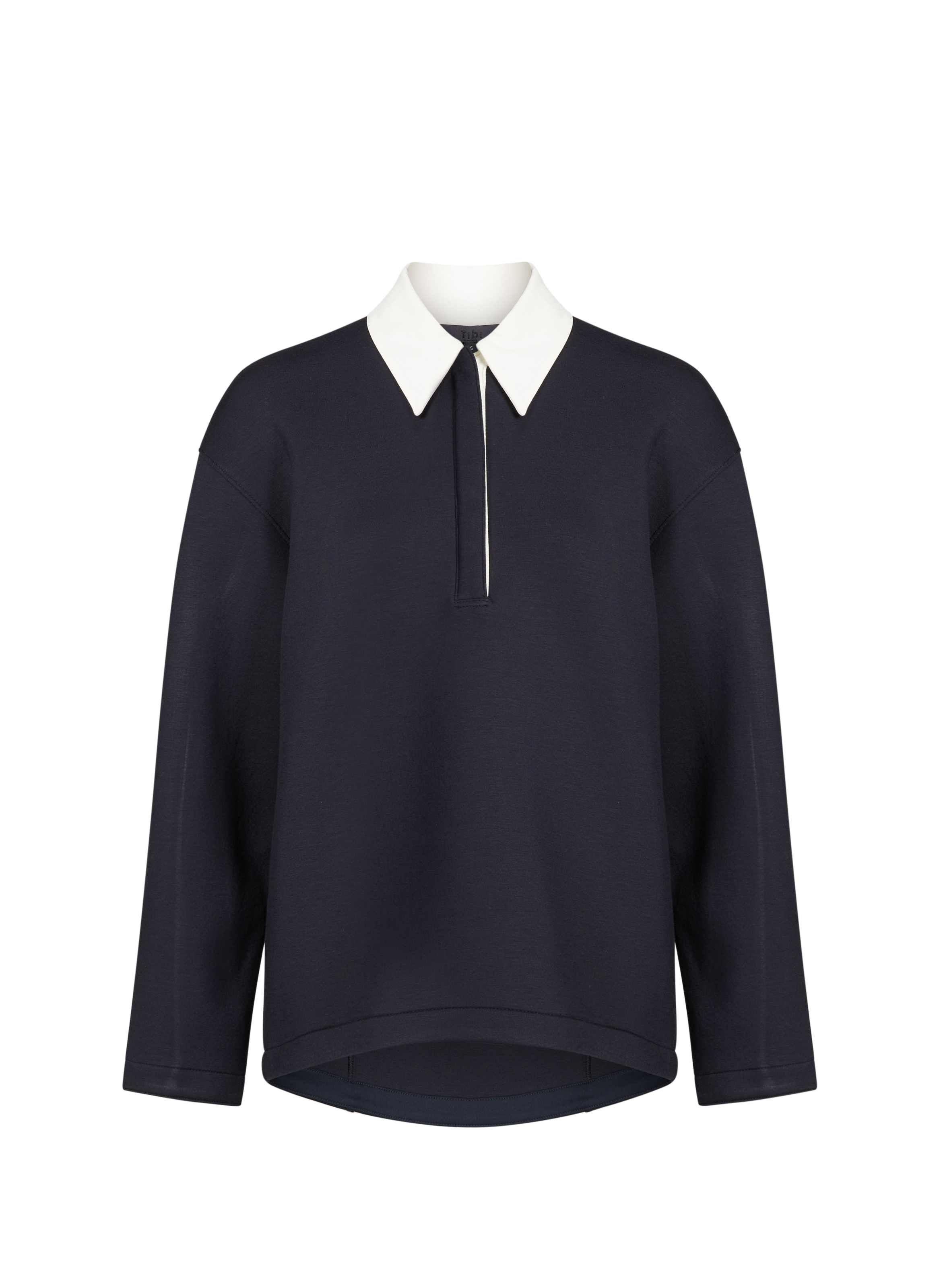 Langarm-Poloshirt TIBI Blau