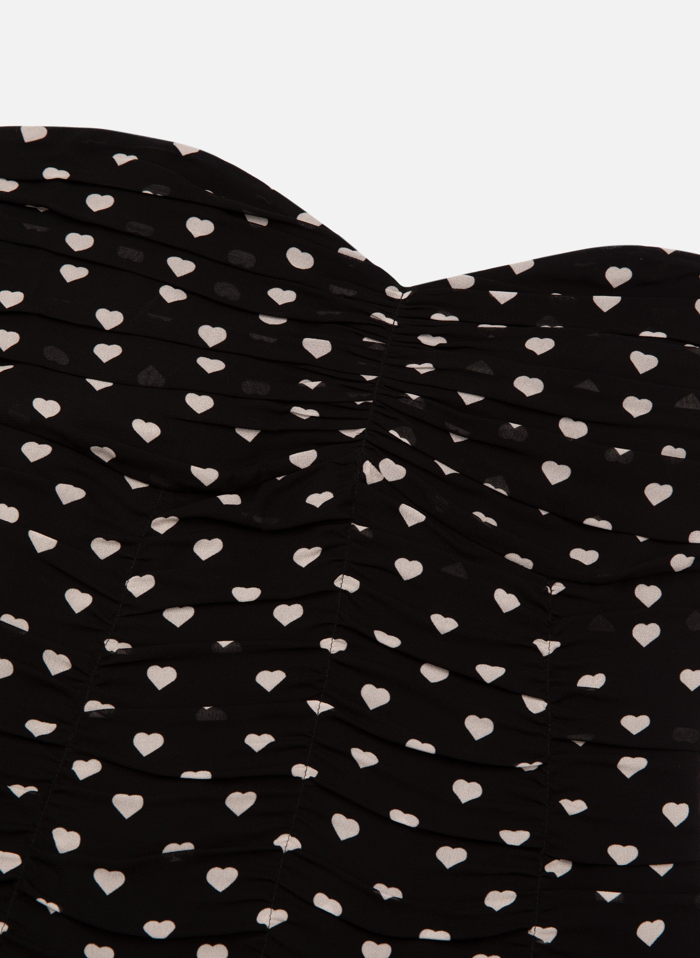 Robe courte bustier imprimé cœurs THE KOOPLES Noir