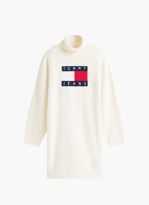 tommy hilfiger ribbed turtleneck sweater dress Tommy Jeans Turtleneck Sweater Dress