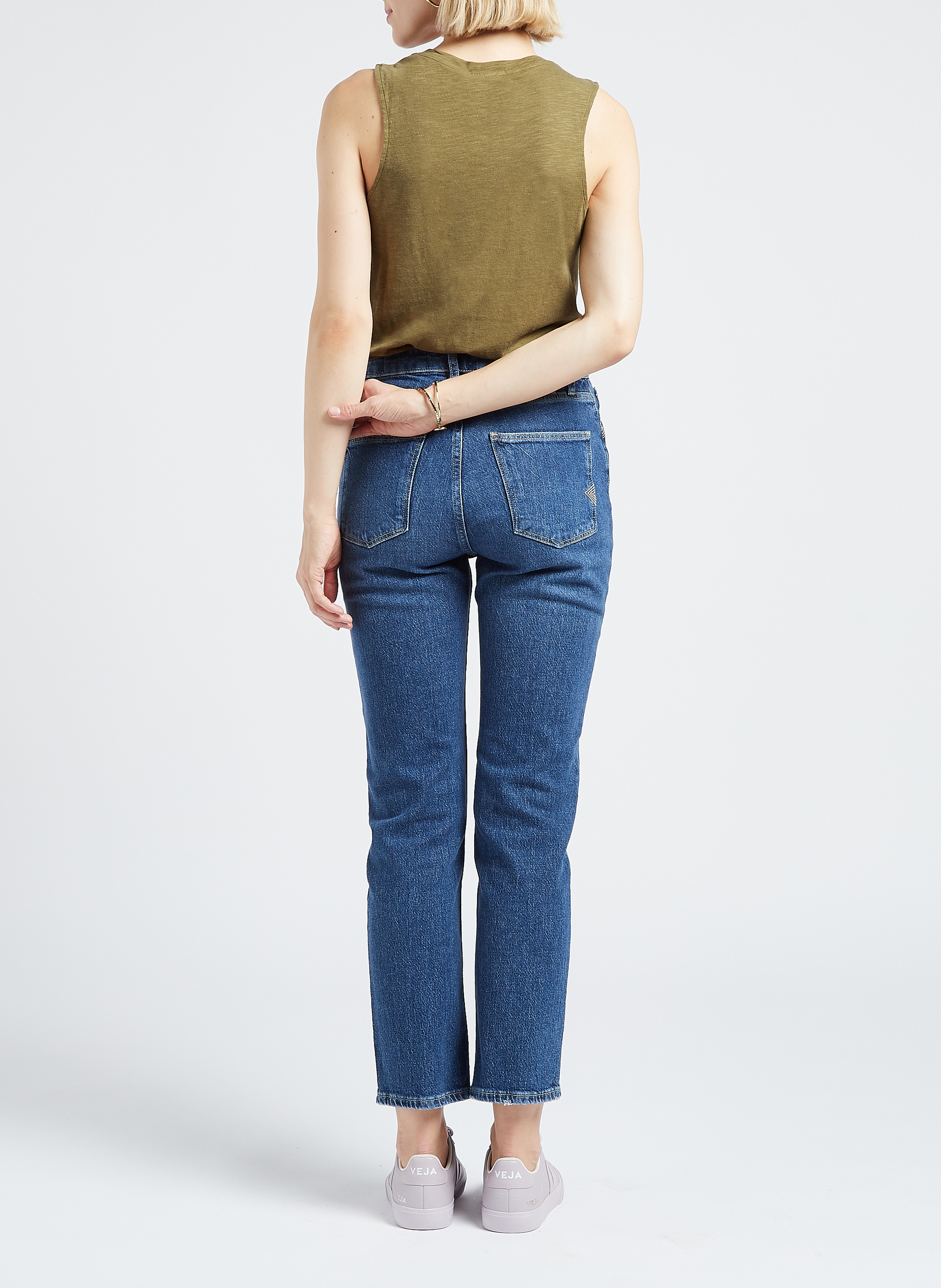 Débardeur à col rond en coton mélangé Jacksonville AMERICAN VINTAGE Kaki