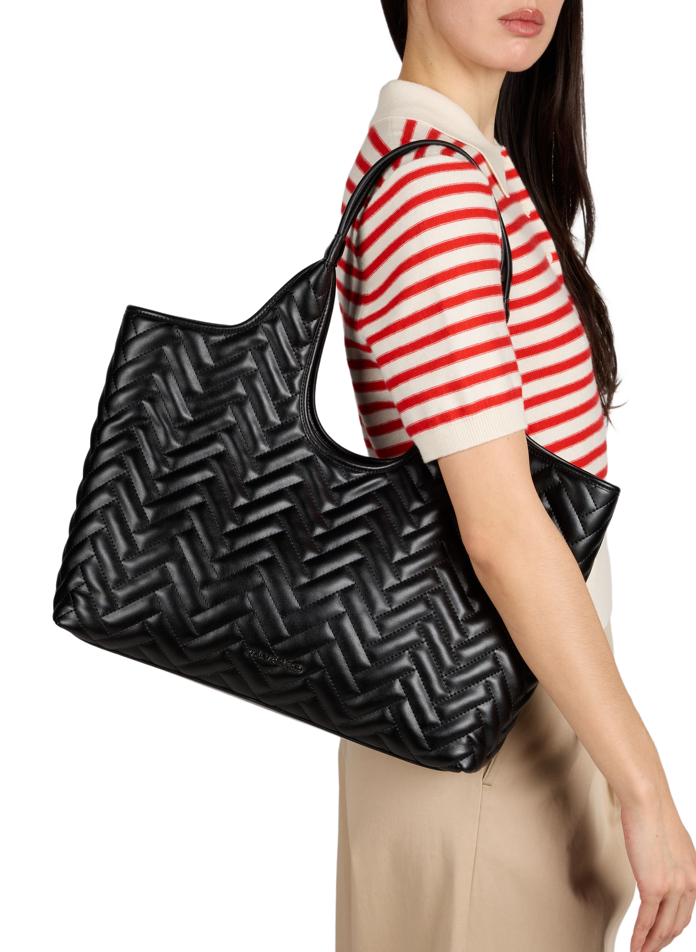 Quilted tote bag K/Brick KARL LAGERFELD Black