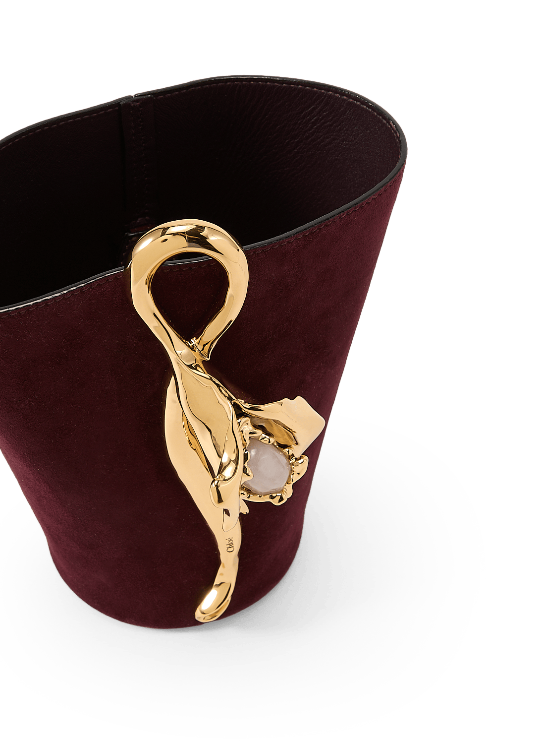 Small bucket bag Eden Treasures in suede leather CHLOÉ Red