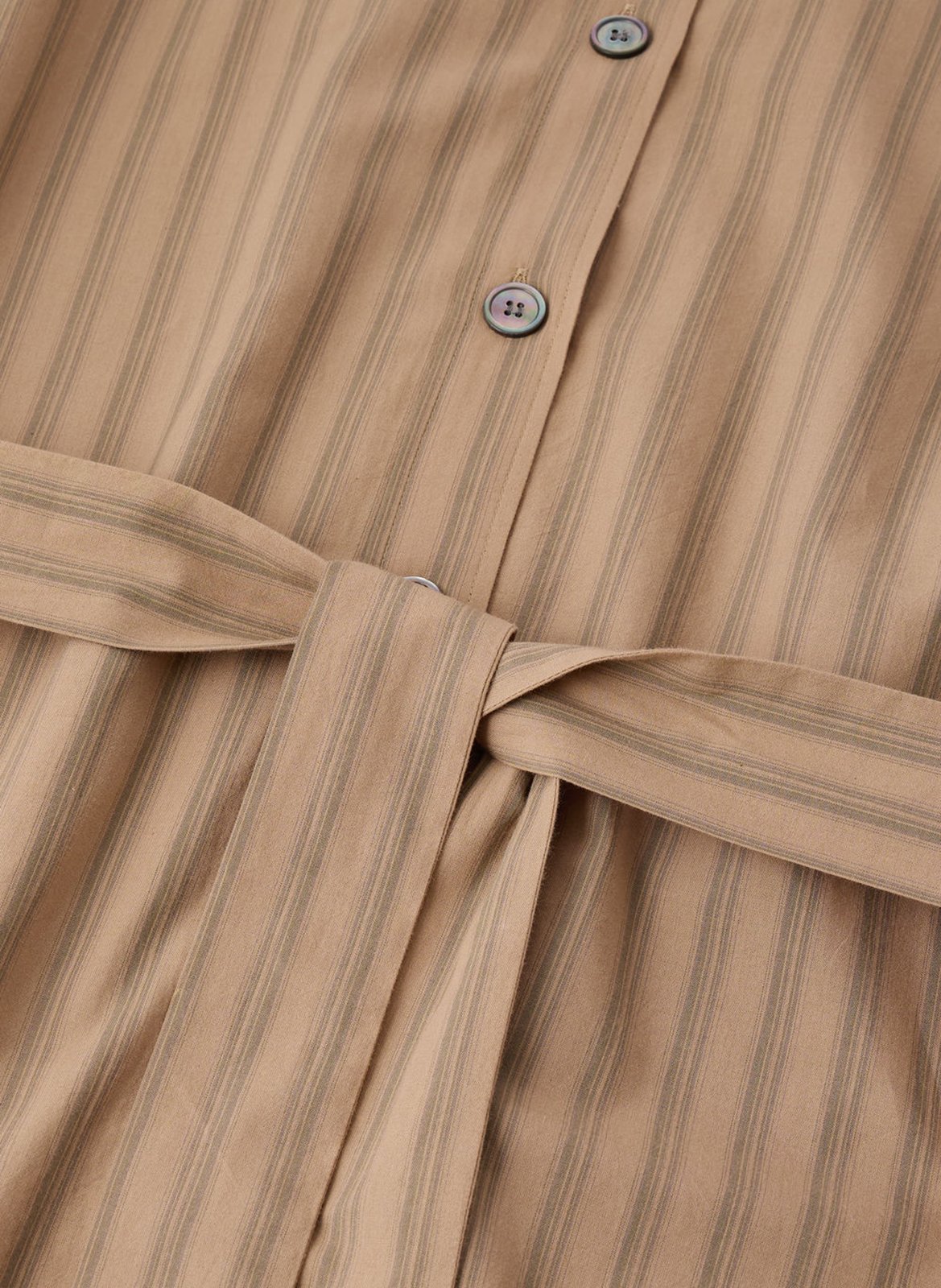 Robe midi col mao en coton izzo SOEUR Beige