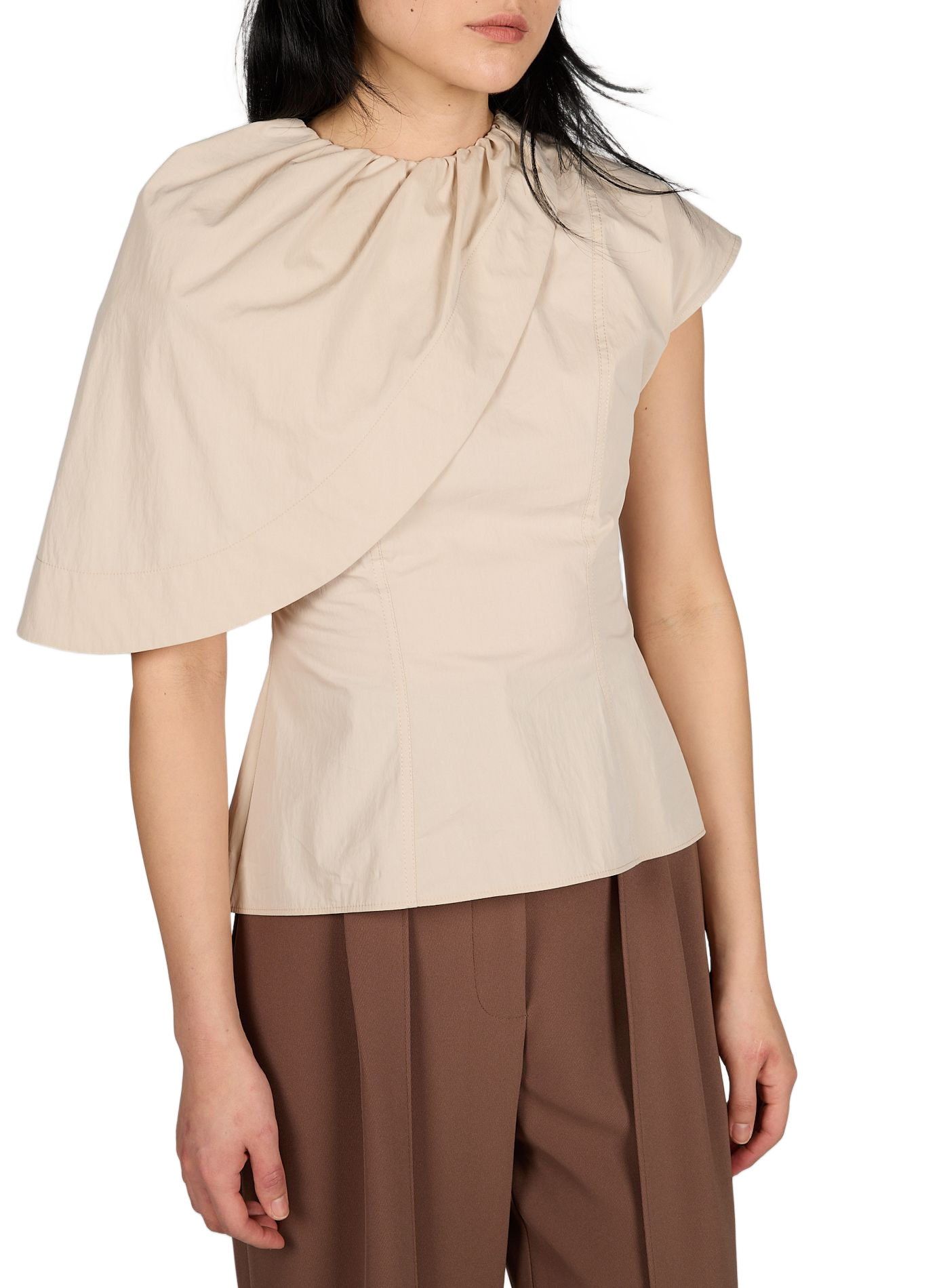 Top asymétrique cintré TOPSHOP Gris