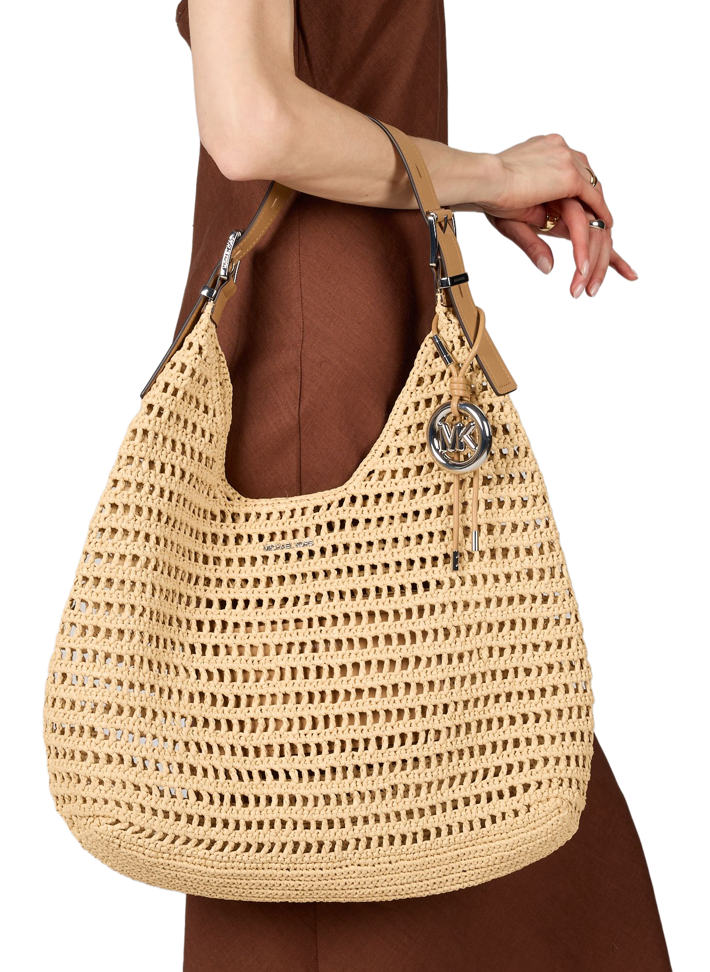 Large Nolita crochet shoulder bag MICHAEL KORS Brown