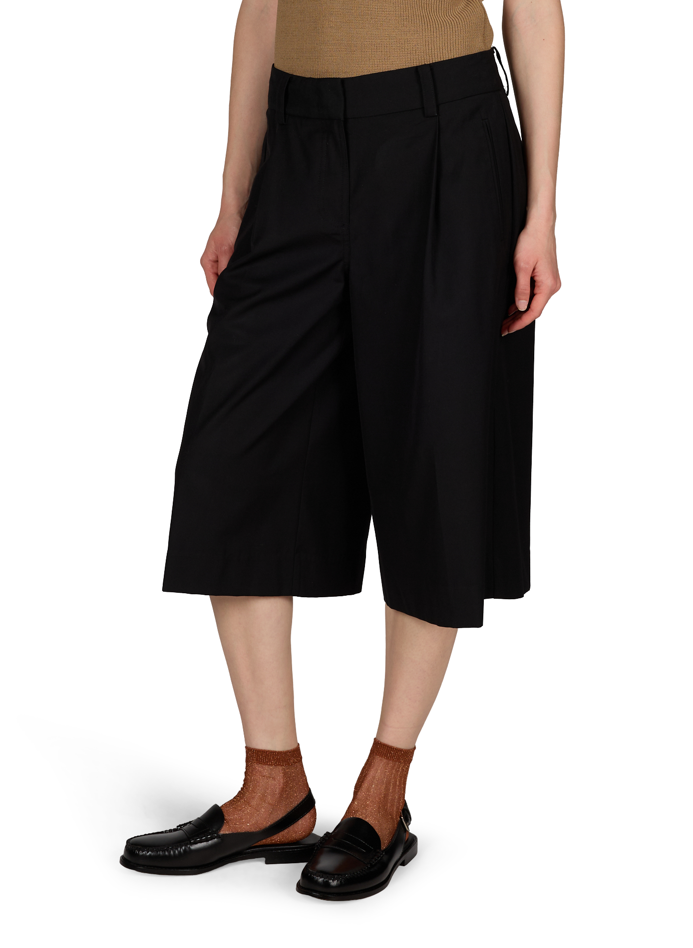 Bermuda droit Paula à taille moyenne ROUGE EDIT Noir