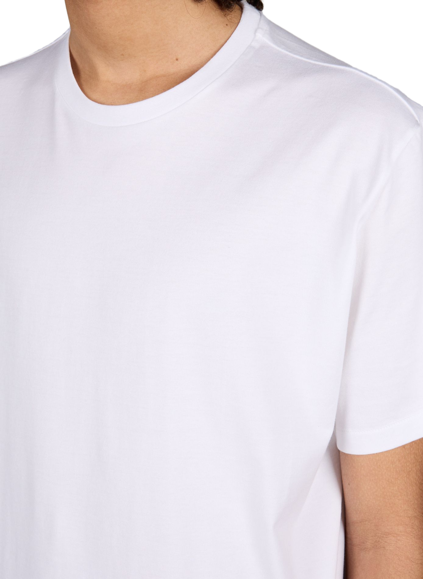 Plain round neck cotton T-shirt AMOMENTO White