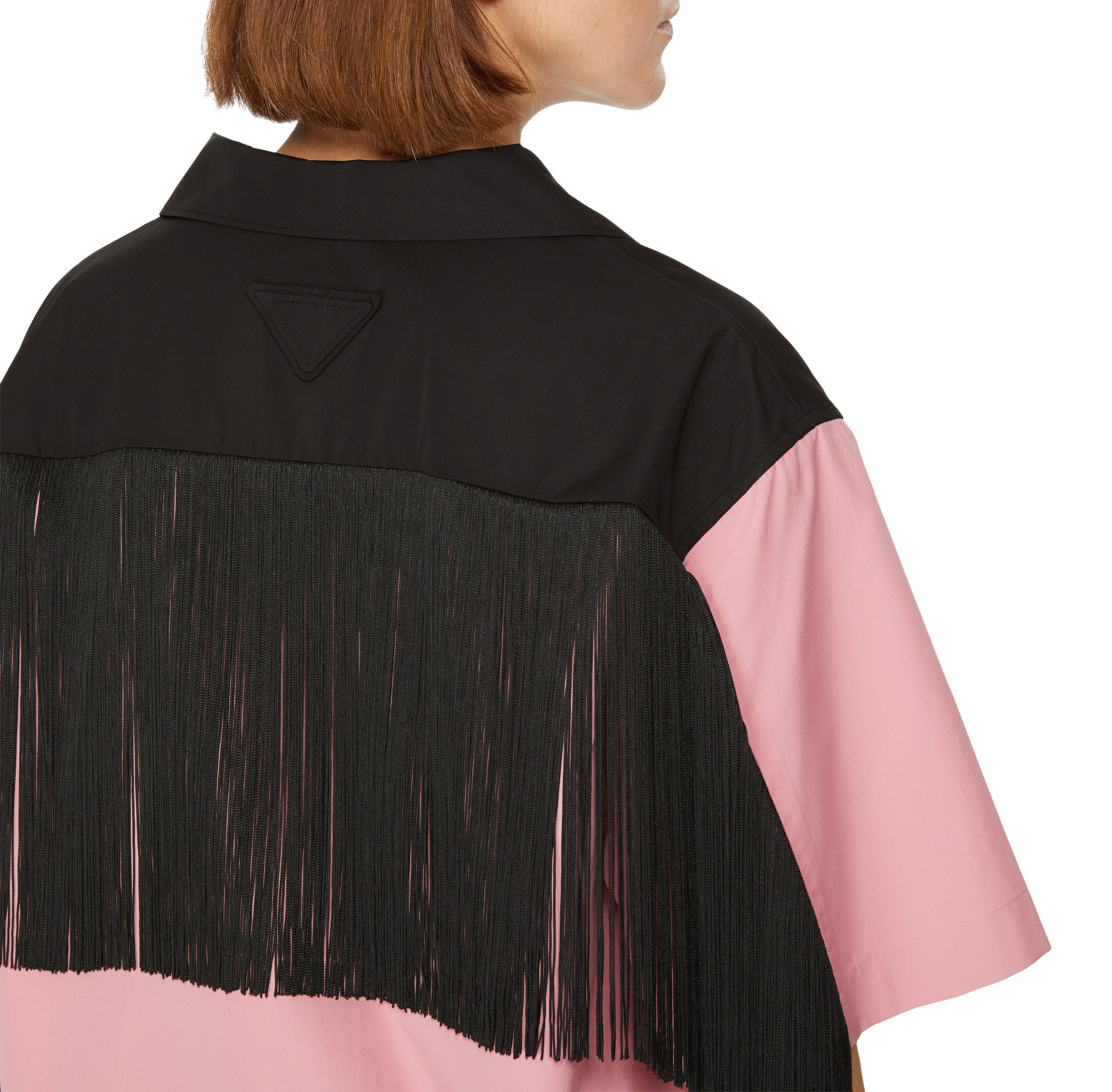 Fringed cotton shirt  PRADA Pink
