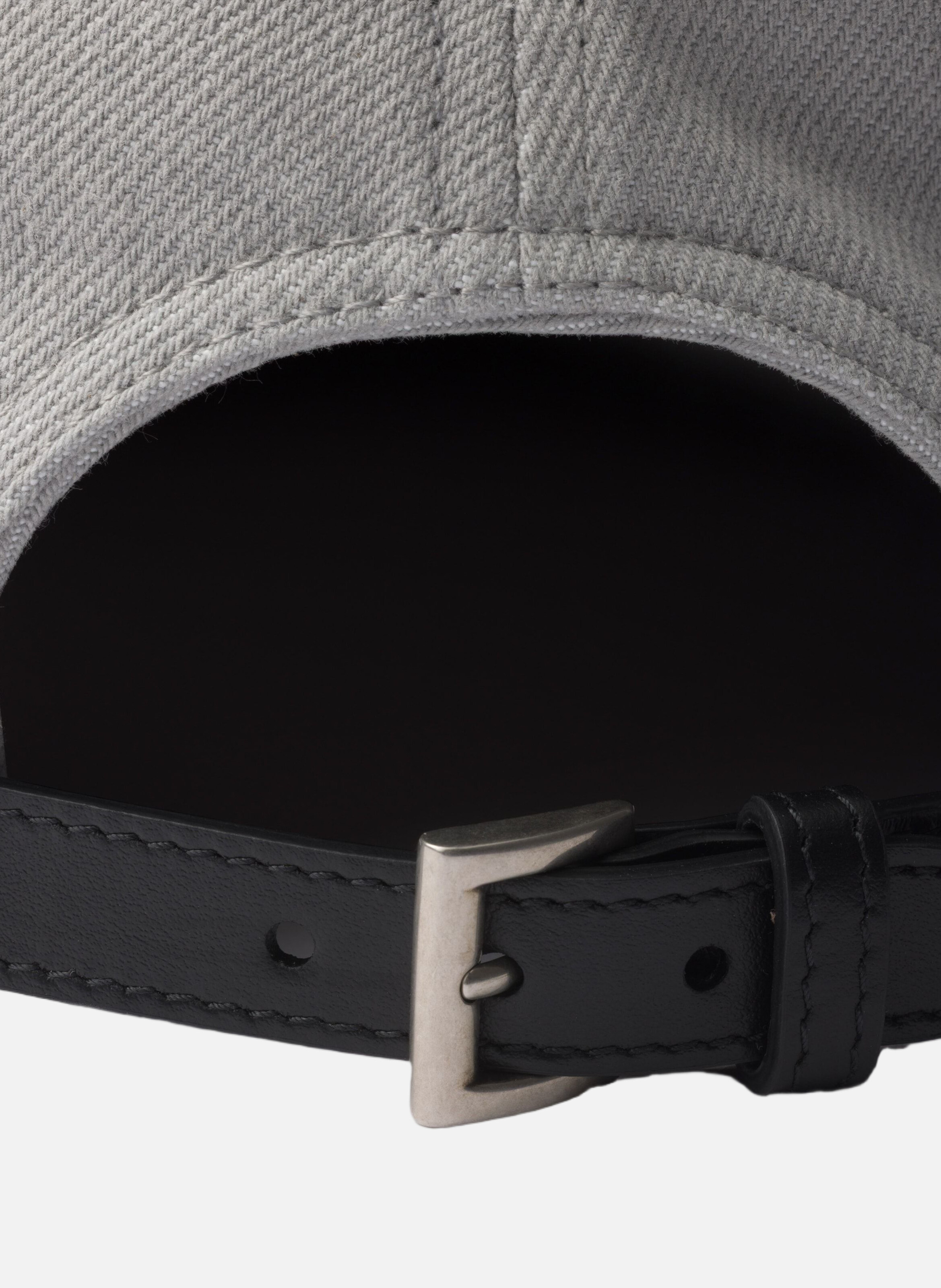 Casquette de baseball en denim PRADA Gris