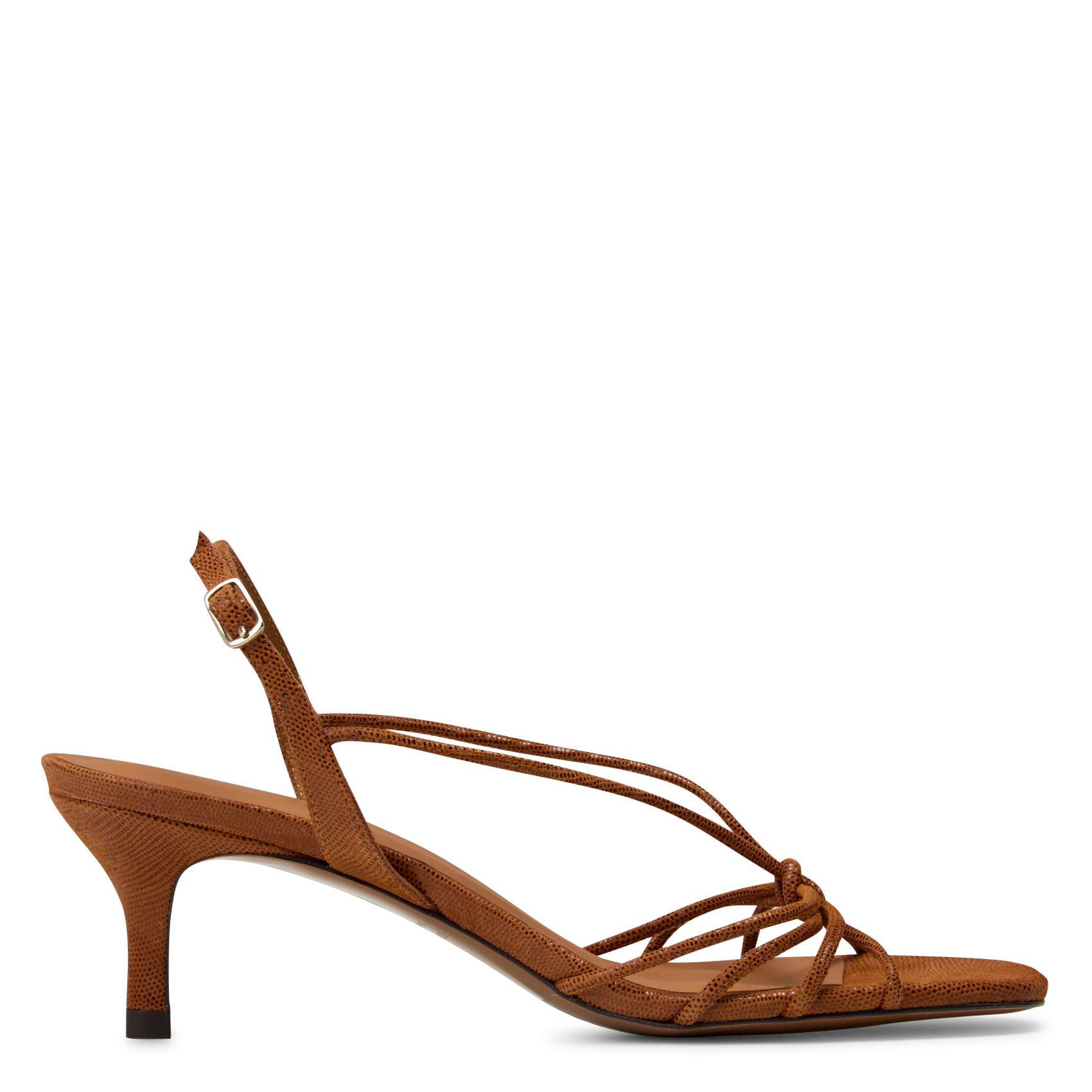 Sandales à talon en cuir n°470 RIVECOUR Marron