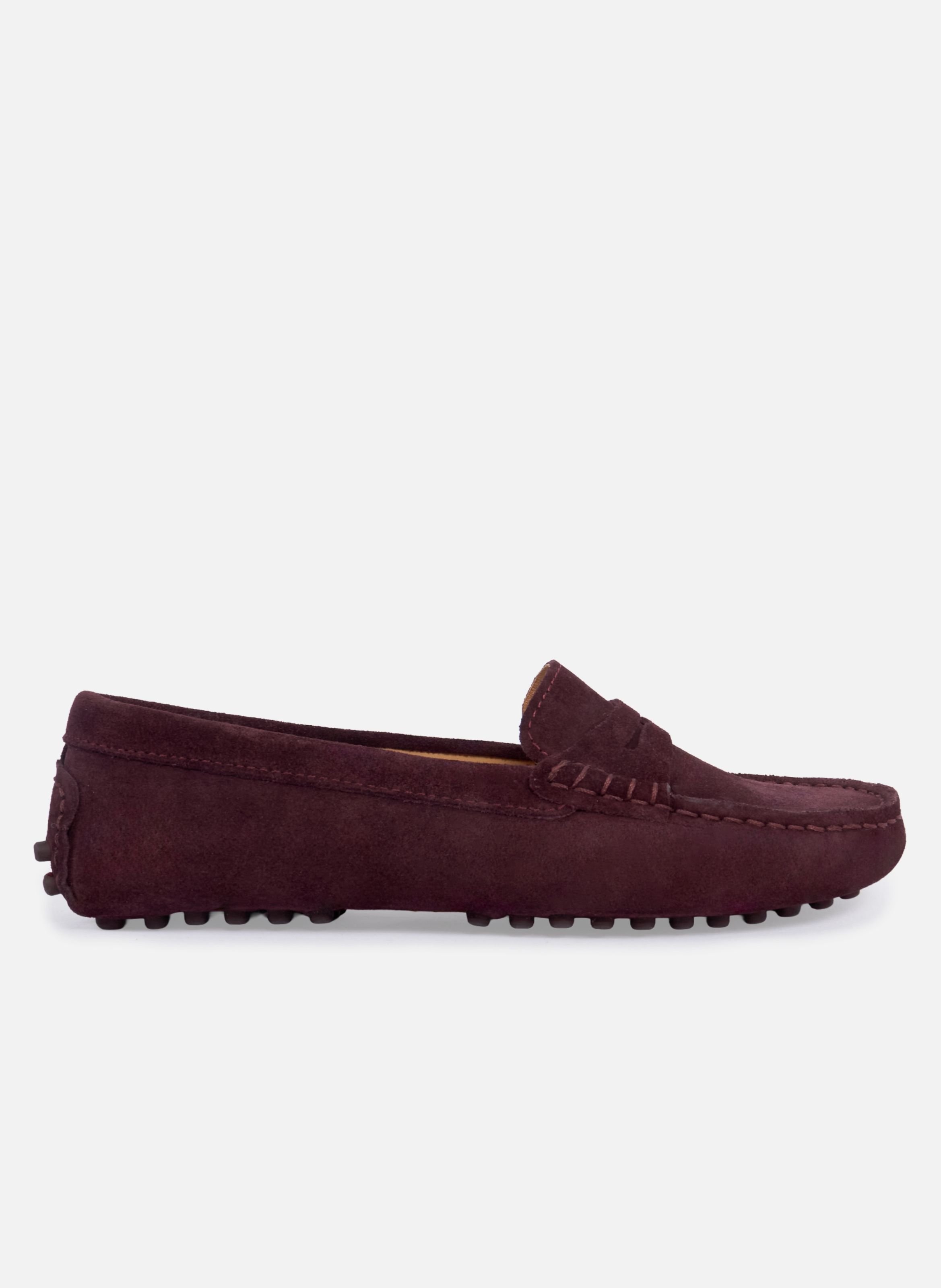 Dames suède leren mocassins JULES & JENN Rood