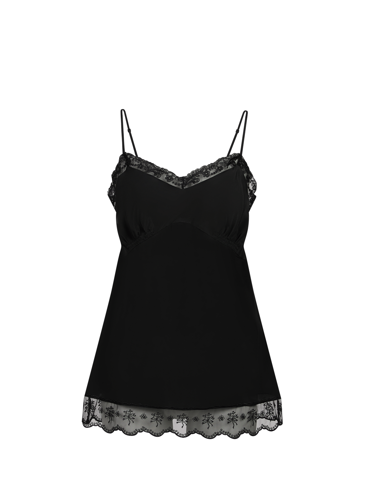 Top caraco satiné à empiècement dentelle SIMONE ROCHA Noir