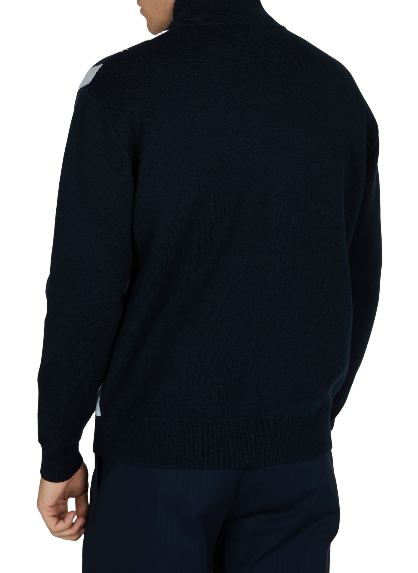 Striped wool and cotton zip-up cardigan | Blue DROLE DE MONSIEUR Men
