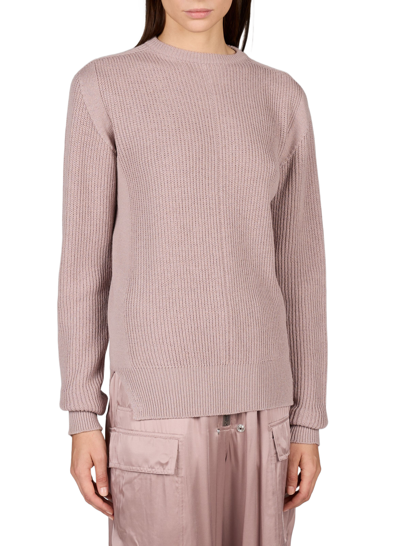 Round neck wool knit sweater RICK OWENS Pink