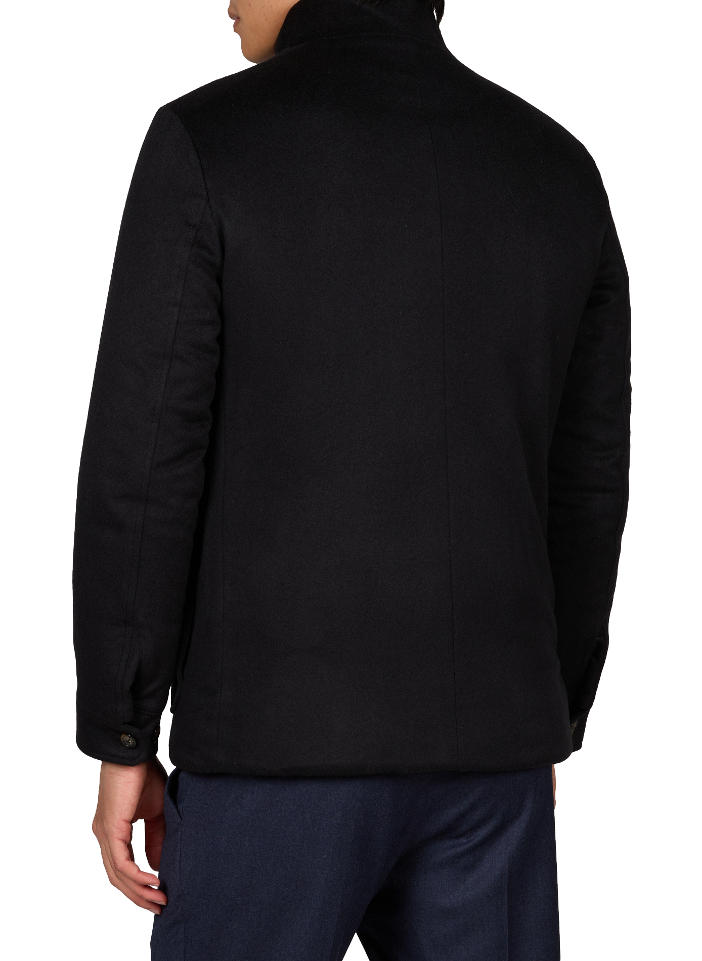 Straight wool and cashmere jacket AURELIEN Blue