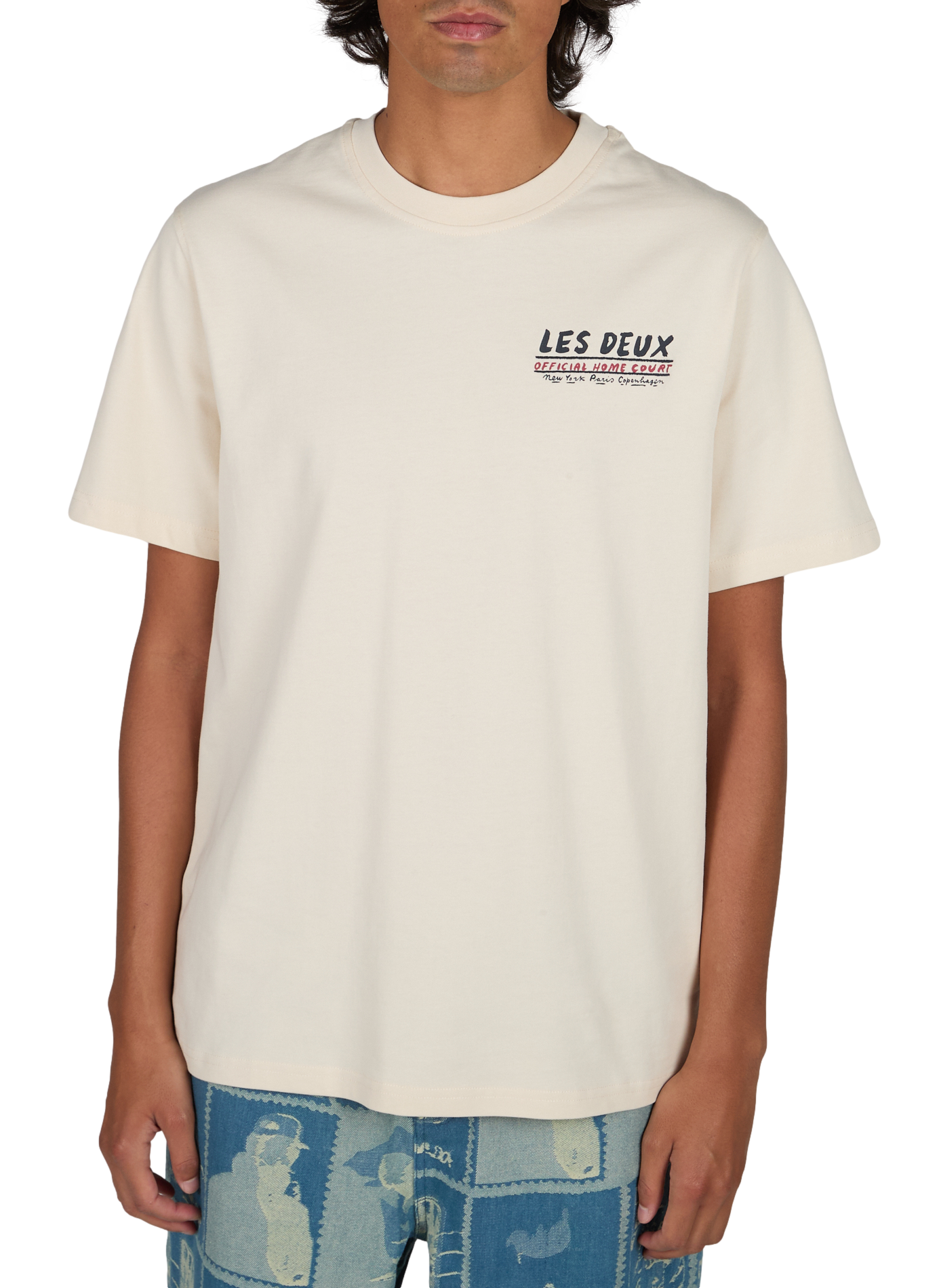 Gerader Baumwoll-T-Shirt LES DEUX Beige
