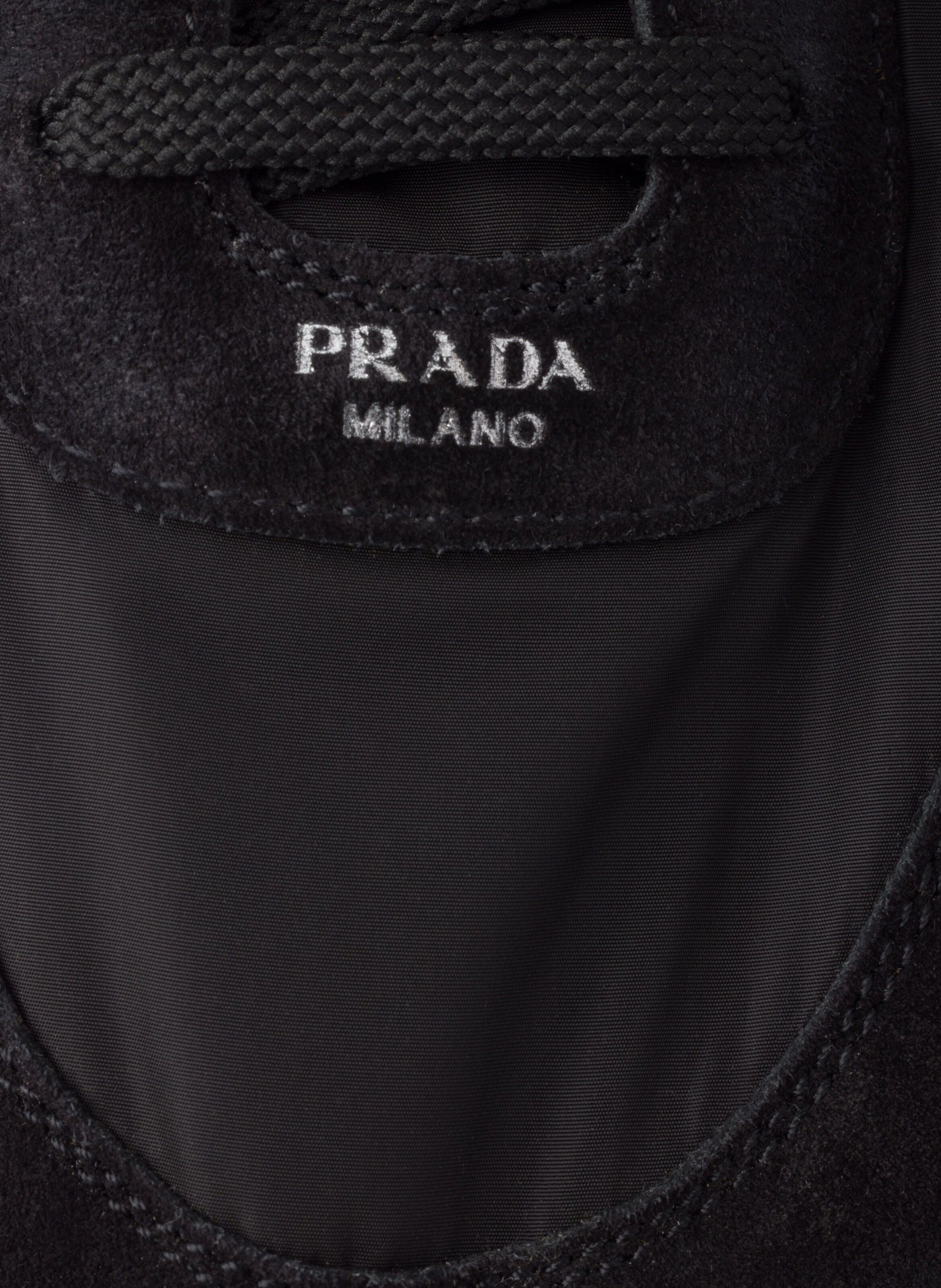 Sneakers élastiques collapse en re-nylon et veau v | Noir PRADA Homme
