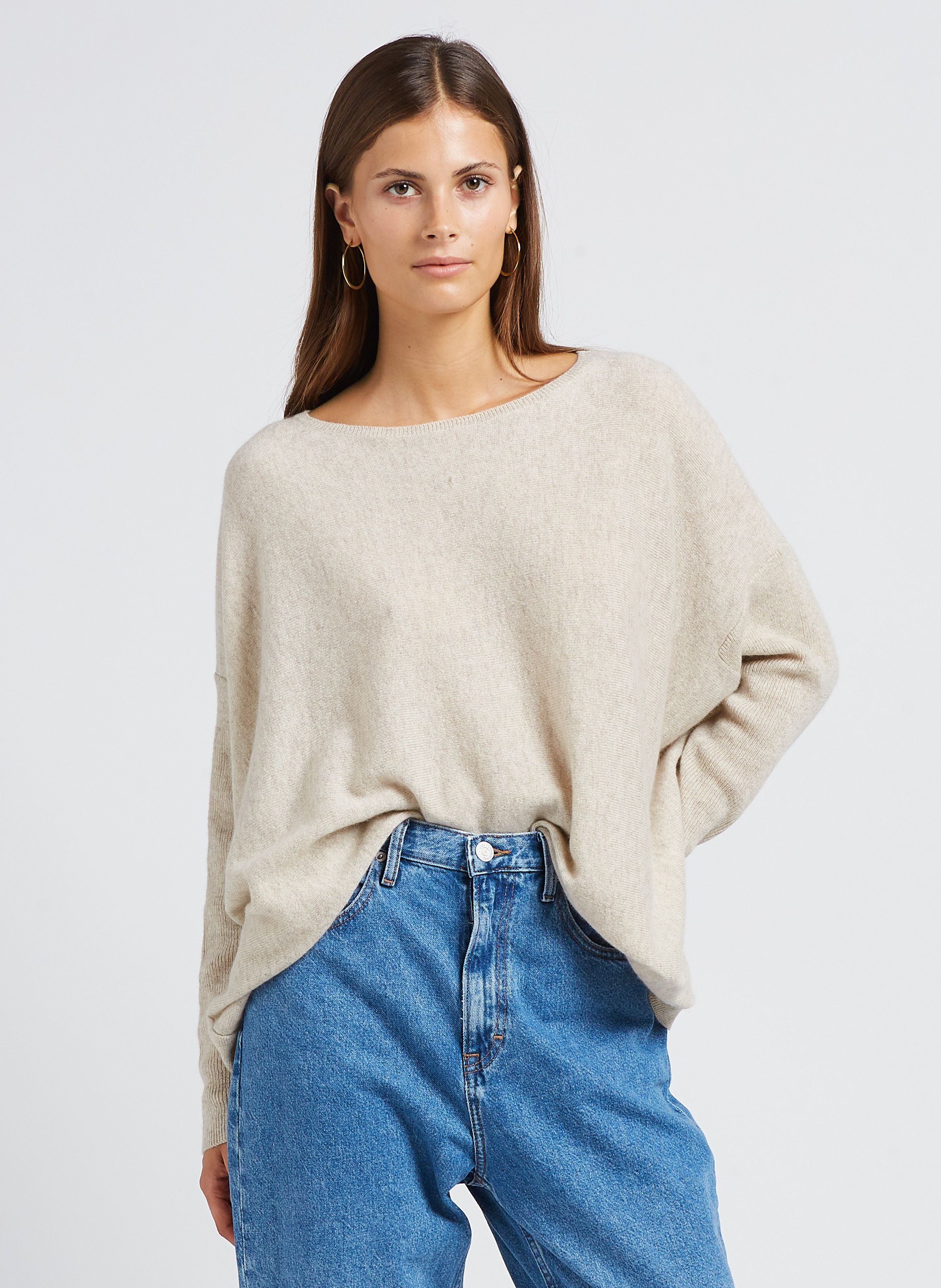 PULL AMPLE COL BATEAU EN CACHEMIRE JESSY KUJTEN pour FEMME