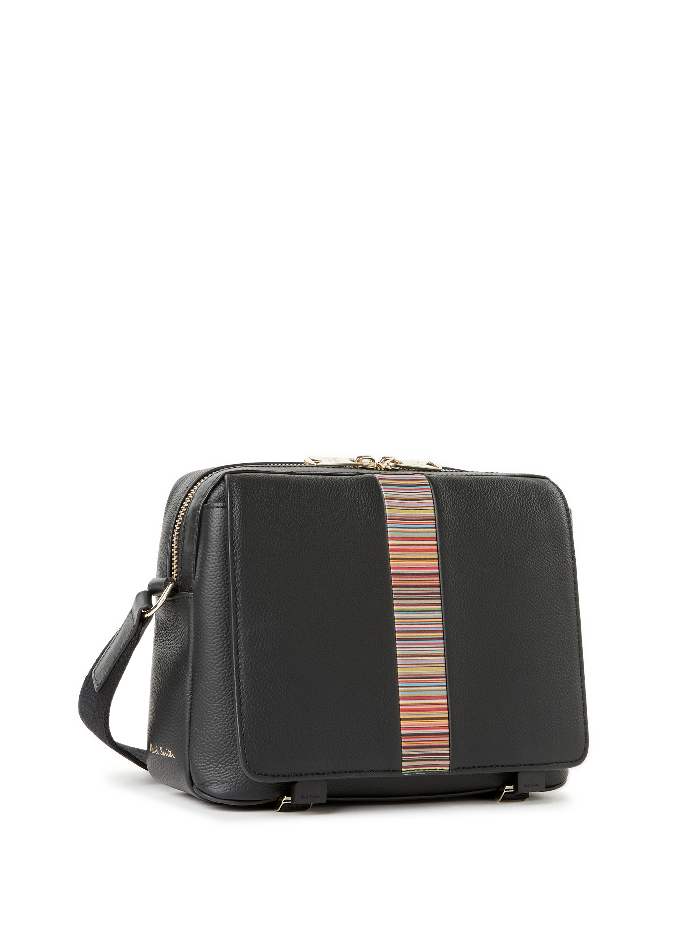 Sac à bandoulière en cuir avec bandes Artist Stripe PAUL SMITH Noir