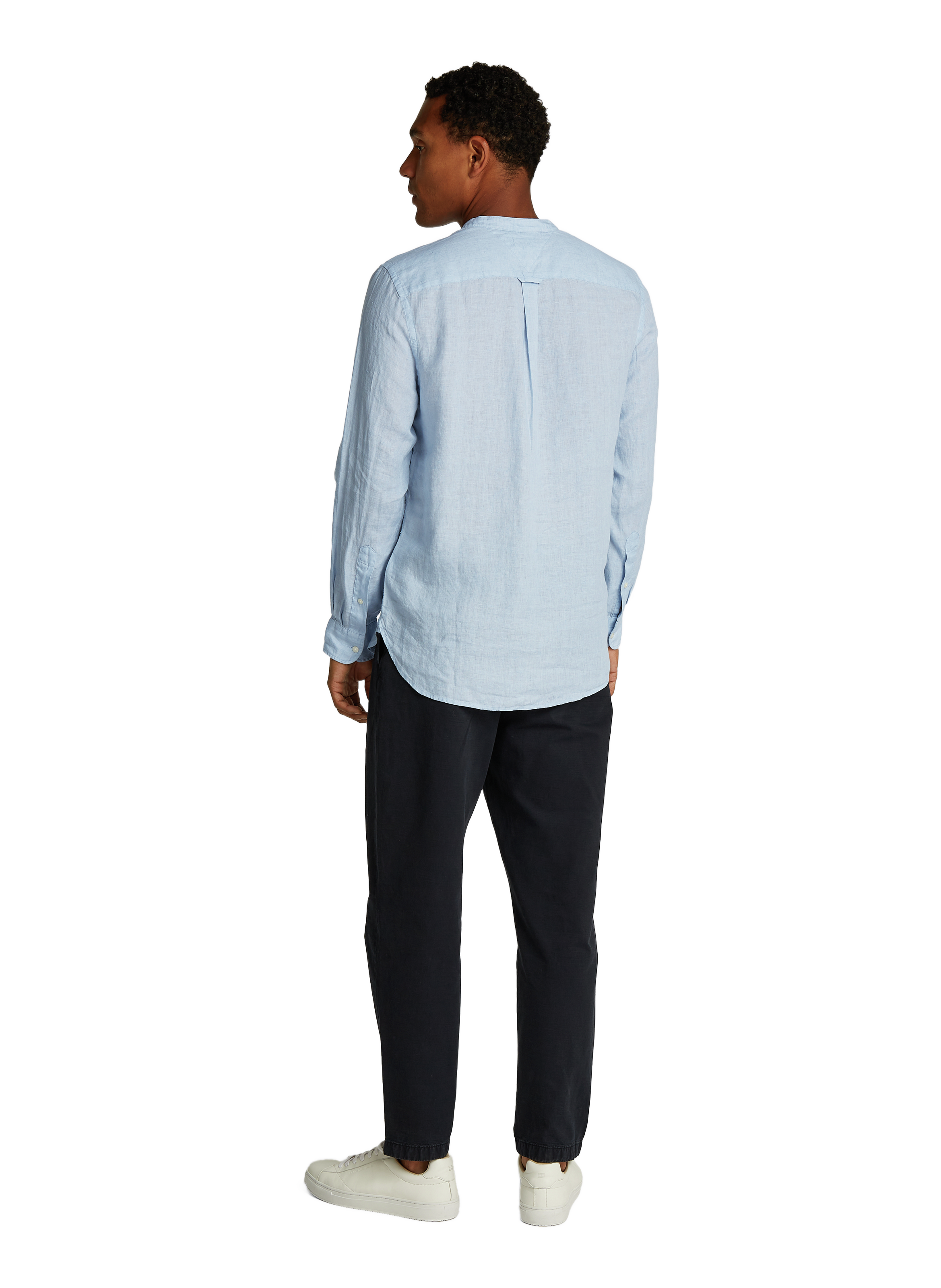 Chemise en lin à col mao TOMMY HILFIGER Bleu