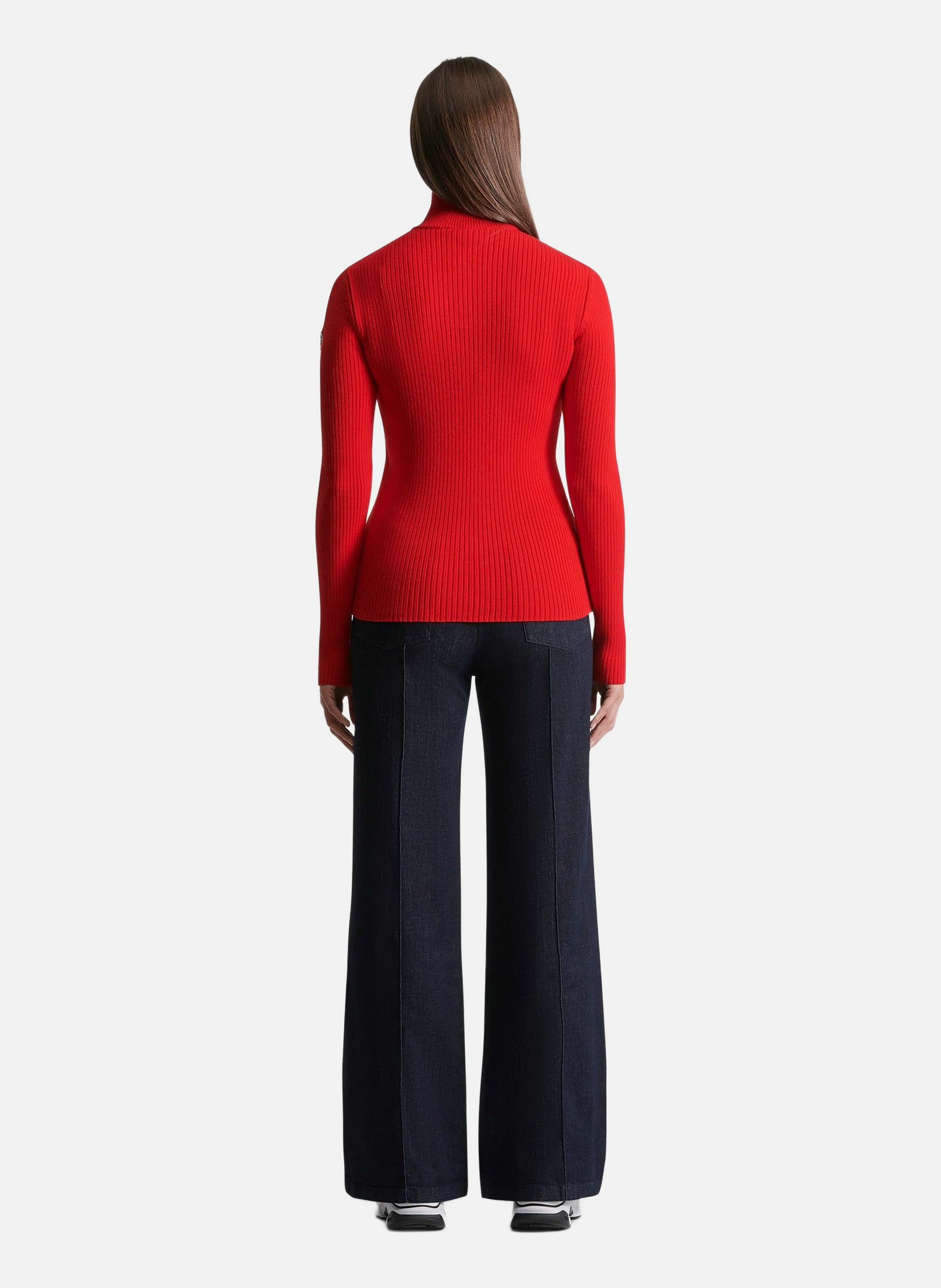 Pull andromede col montant coupe ajustée FUSALP Rouge