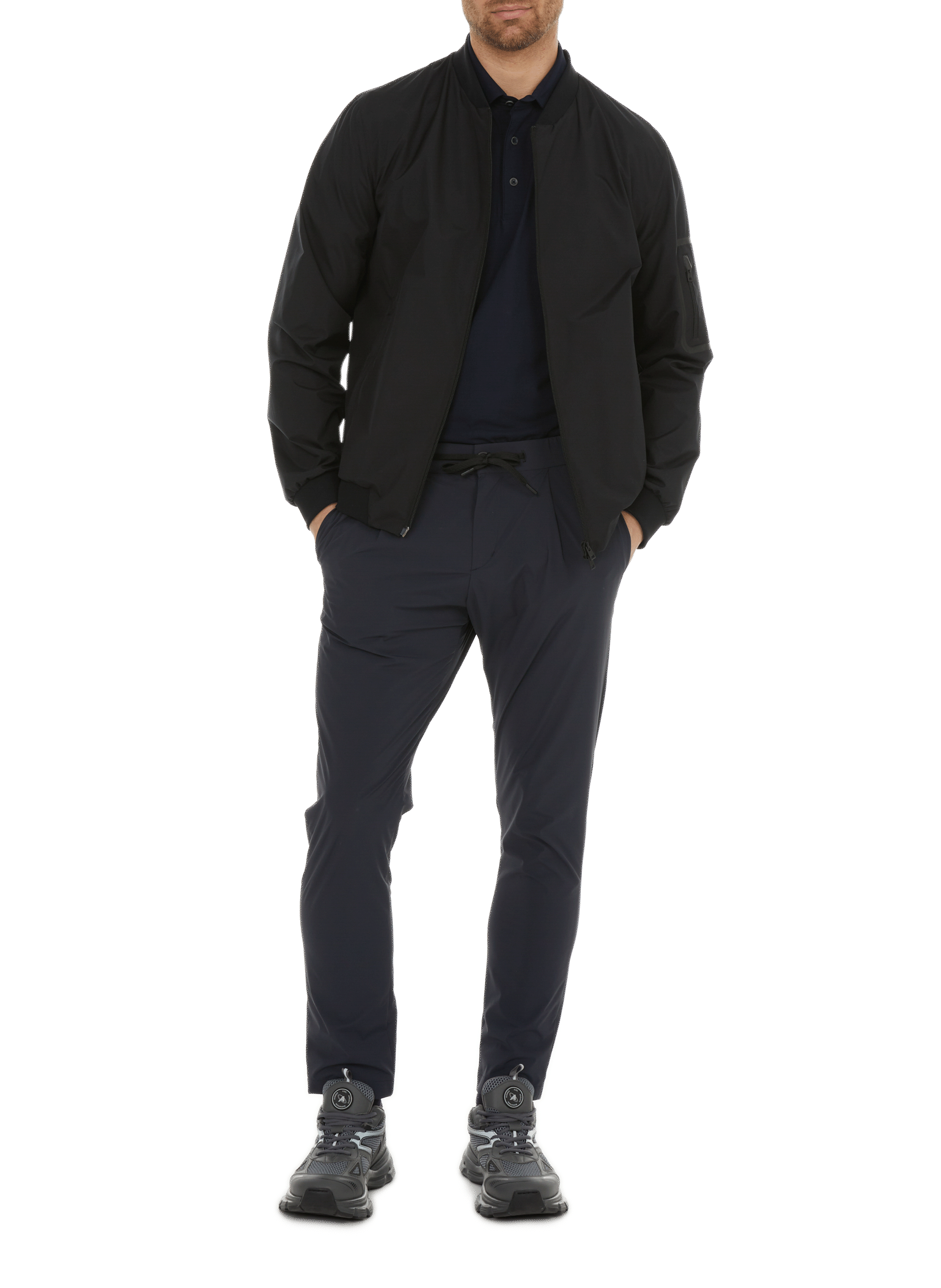 Lightweight plain bomber jacket HERNO Black