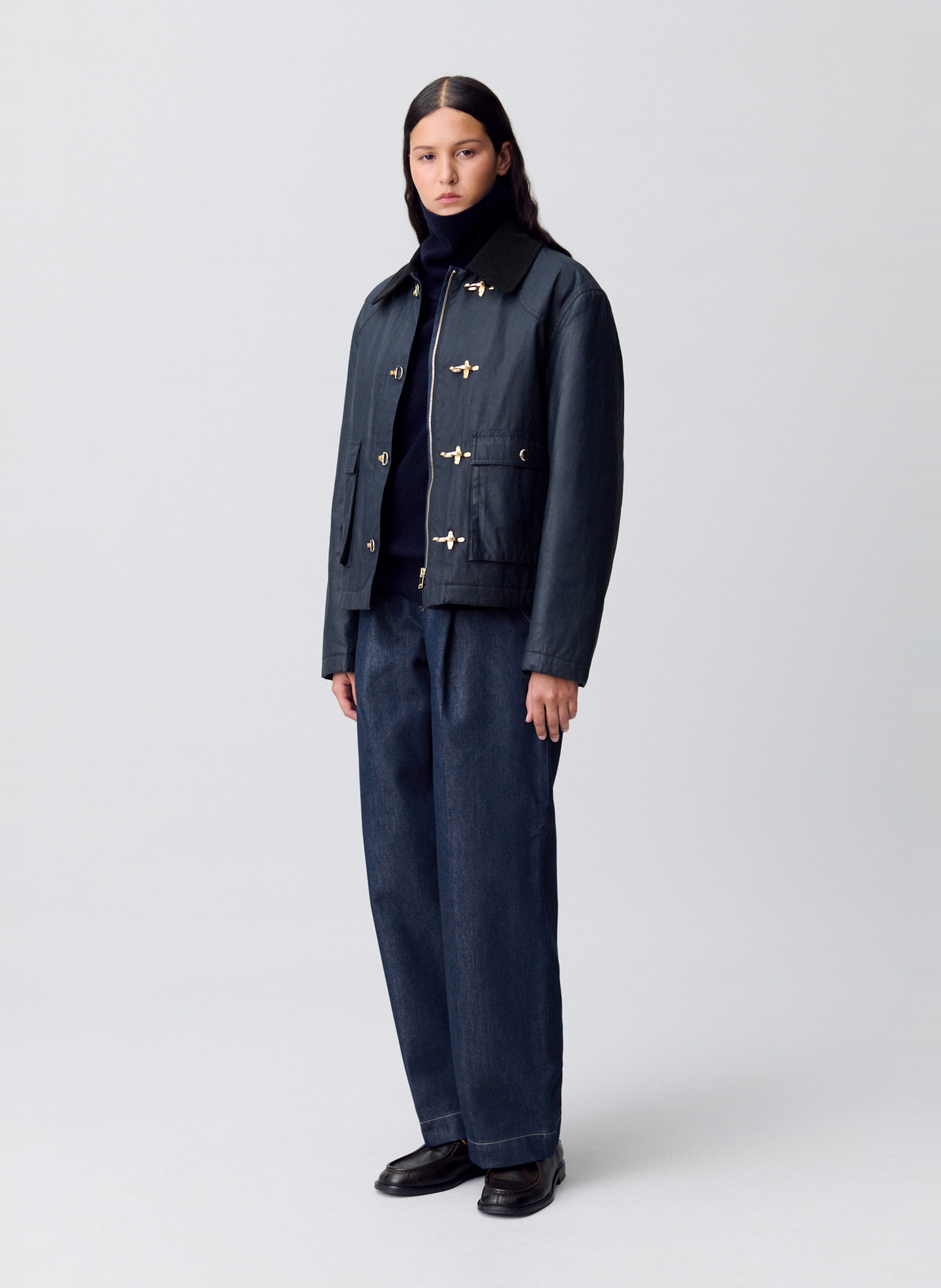 Manteau col chemise galla CLAUDIE PIERLOT Bleu