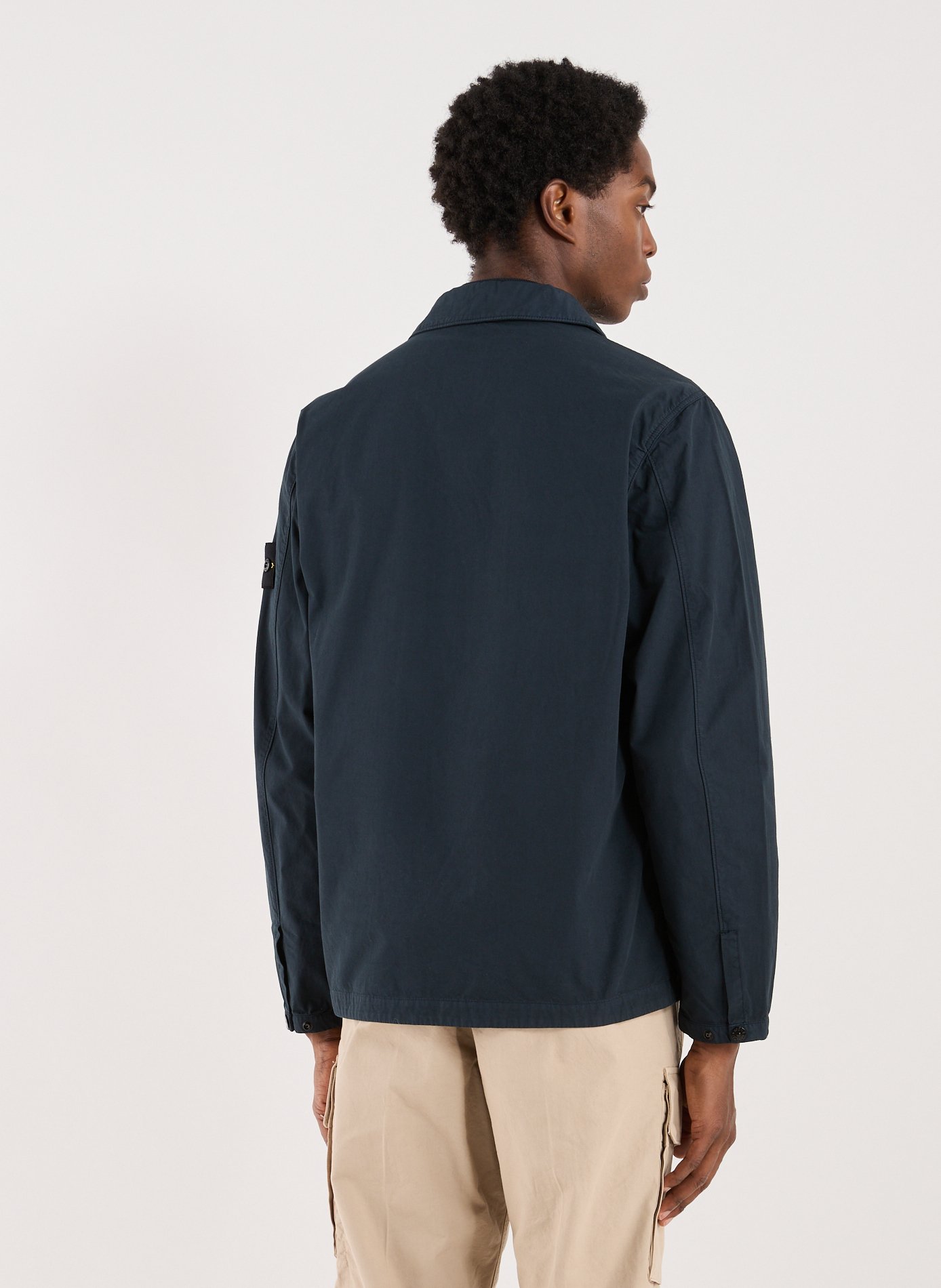 Chemise droite en coton STONE ISLAND Bleu