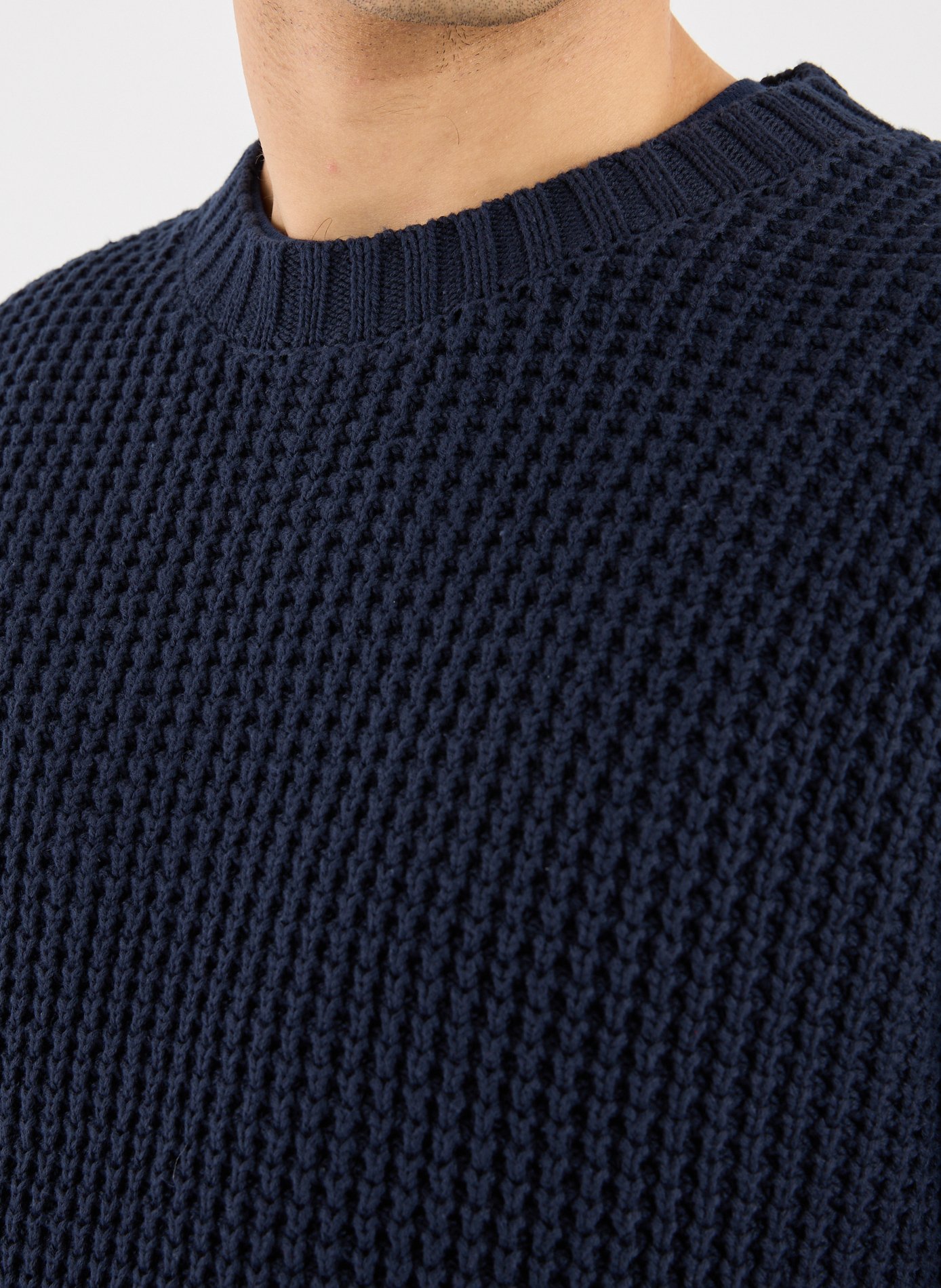 Pull en coton gaufré LES DEUX Bleu