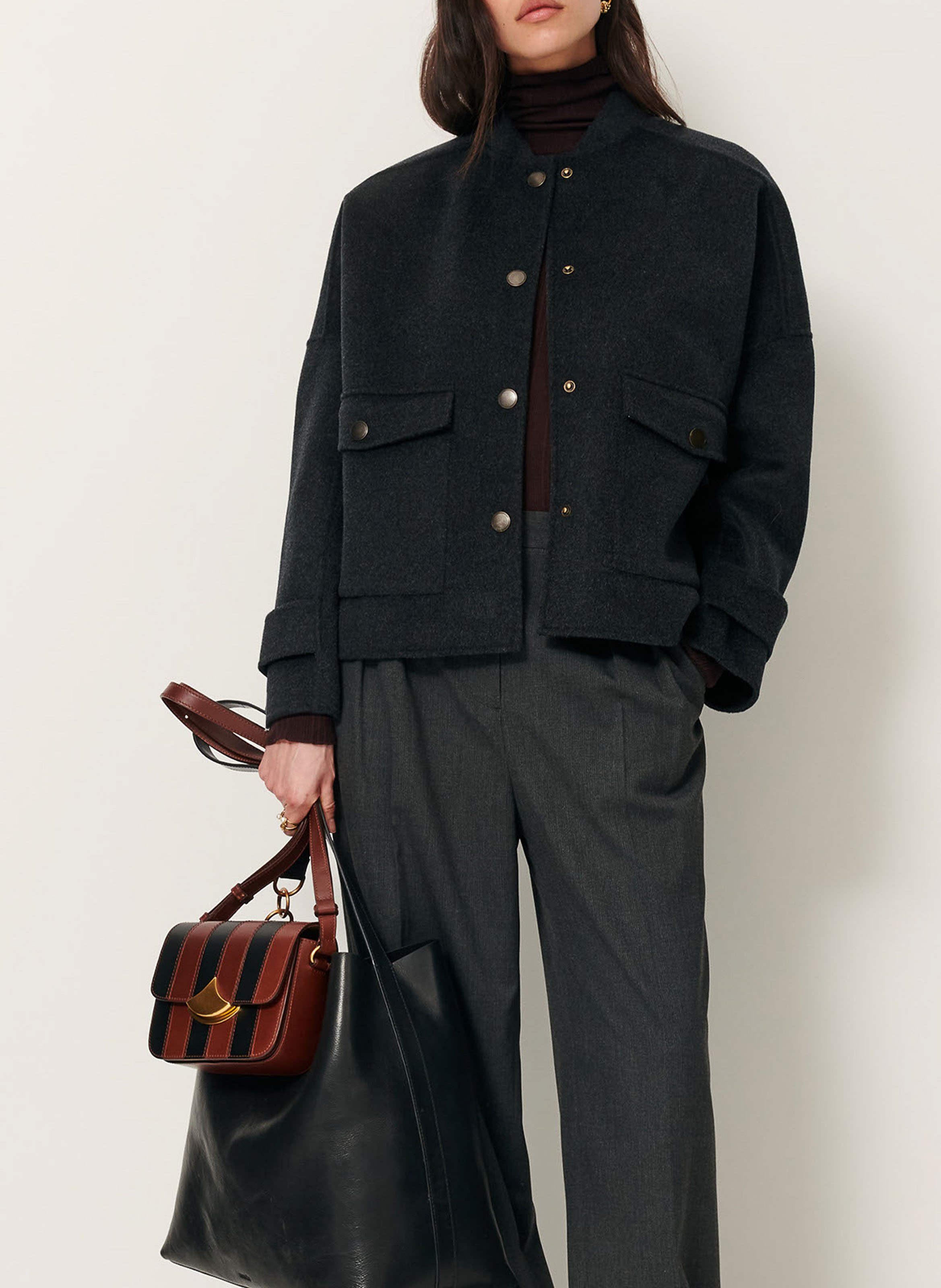 Veste esprit teddy en laine mélangée yalepark SESSUN Gris