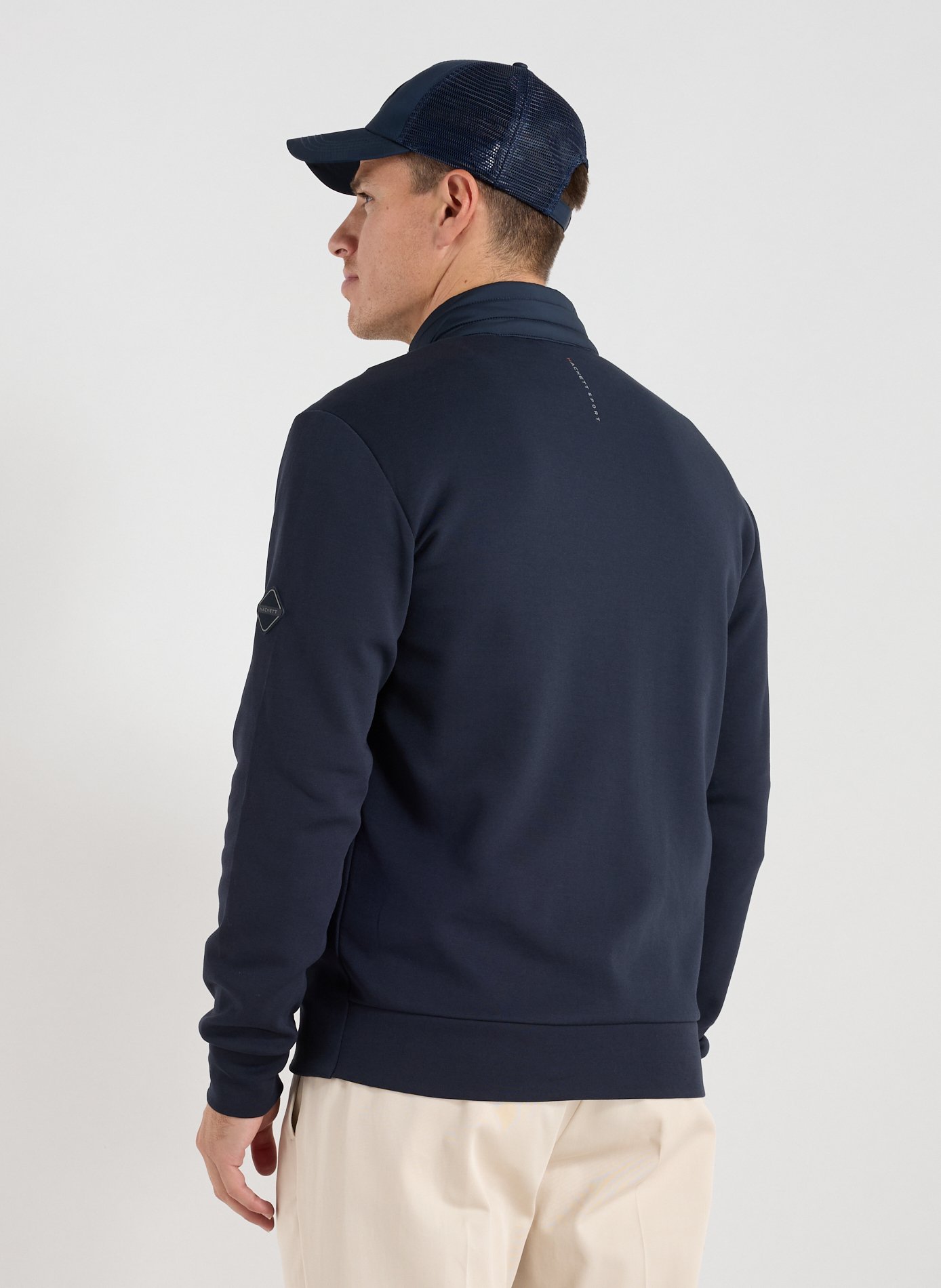 Hybrid quilted jacket in blended cotton HACKETT Blue