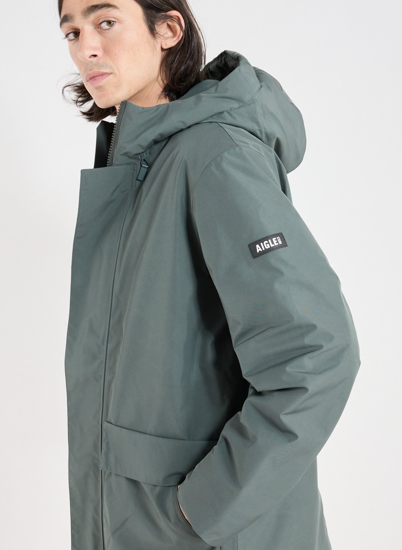 Parka à capuche  AIGLE Gris