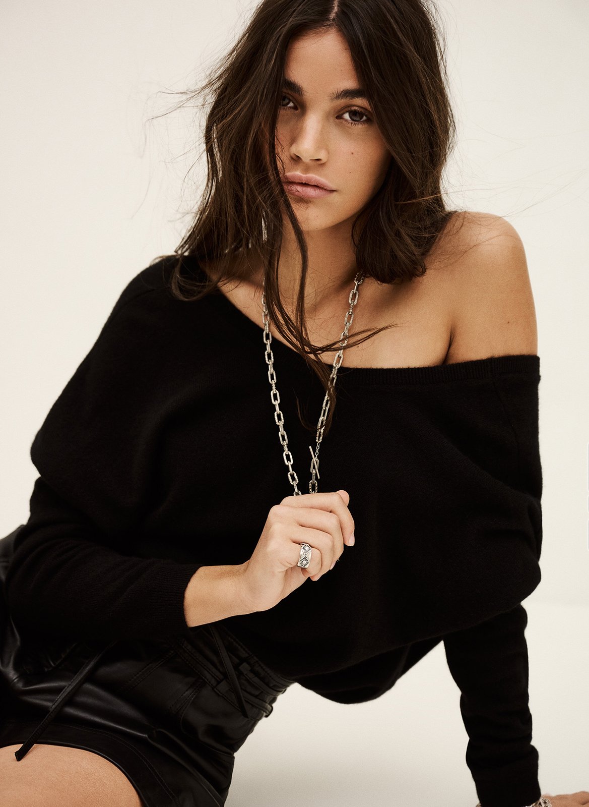 Pull col v en cachemire celsy BA&SH Noir