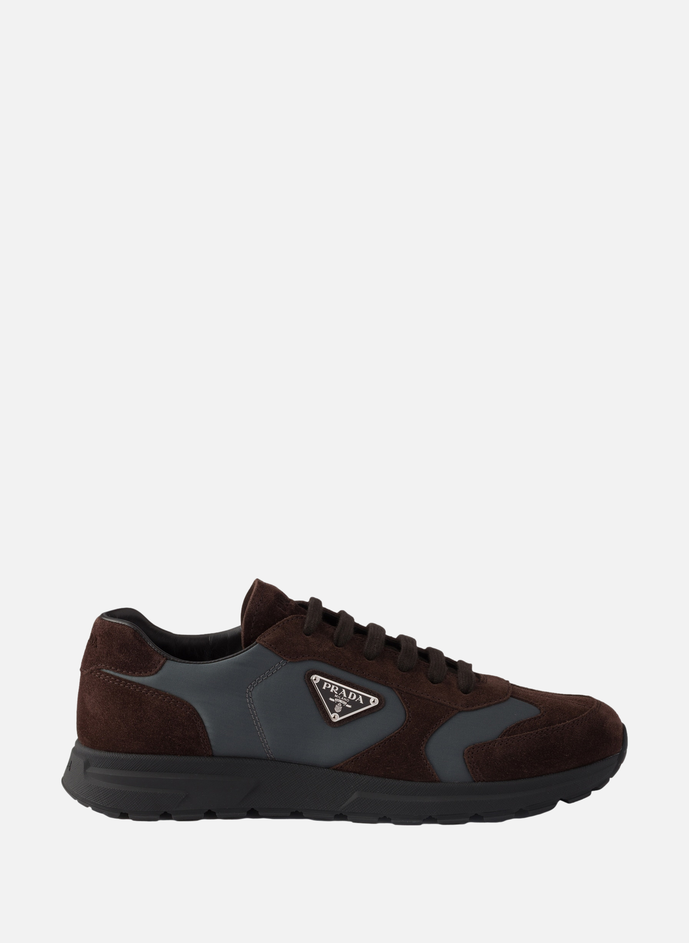Sneakers prax en daim et re-nylon PRADA Marron