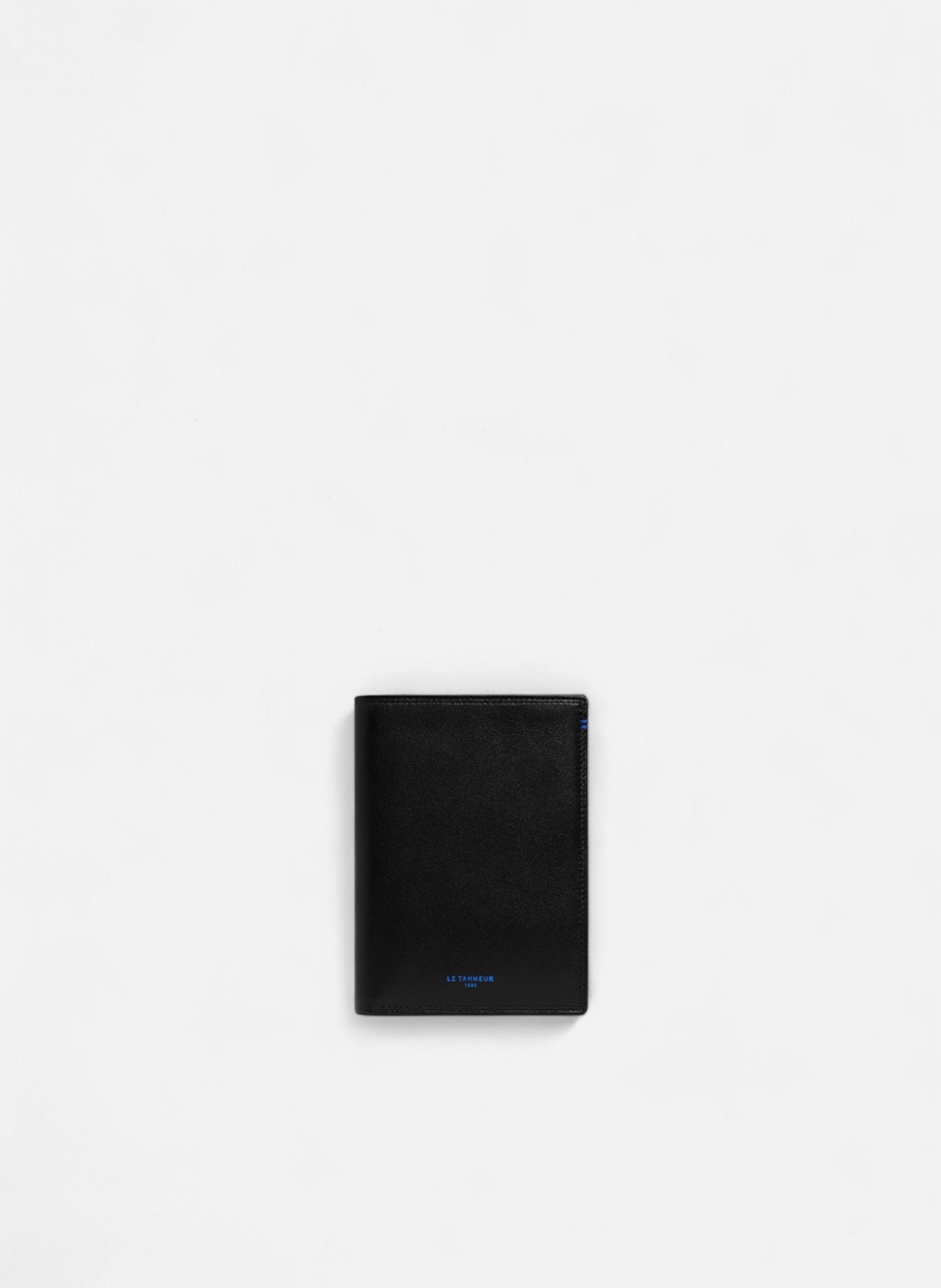 Grand portefeuille vertical zippé martin en cuir lisse LE TANNEUR Noir