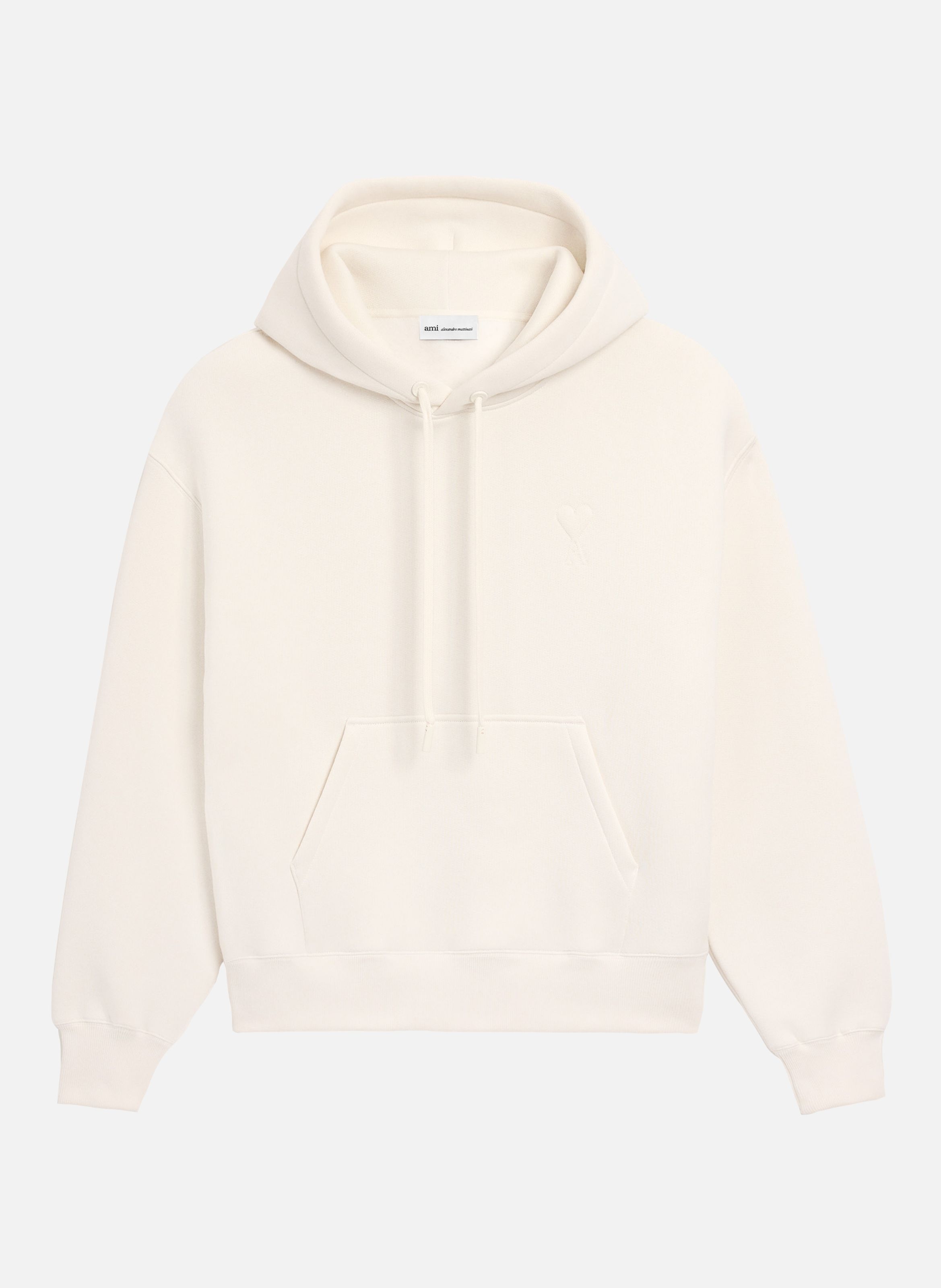 Hoodie ami de coeur embossé unisexe en coton AMI PARIS Blanc