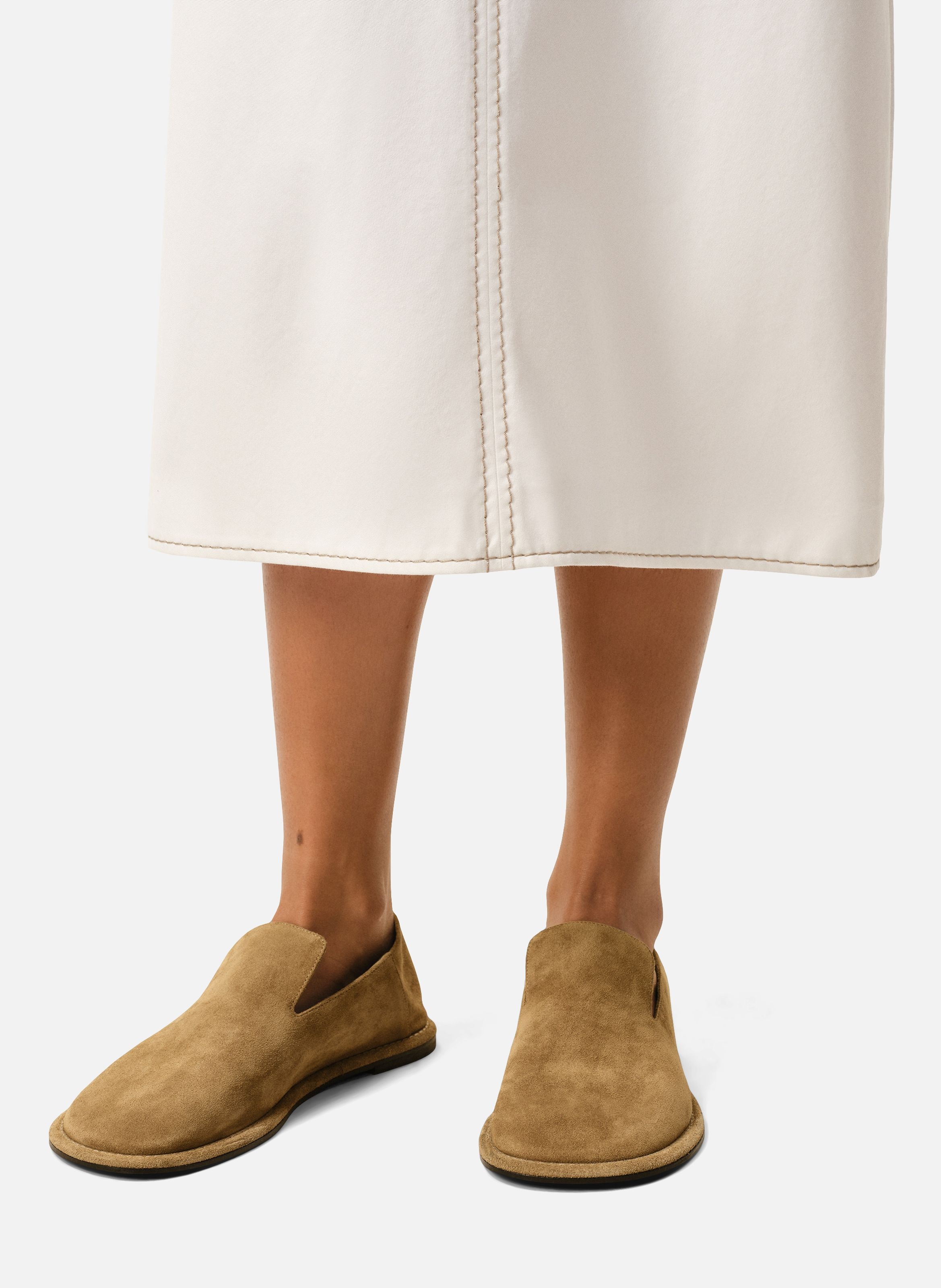 Slippers midi unisexes en cuir de veau AMI PARIS Marron