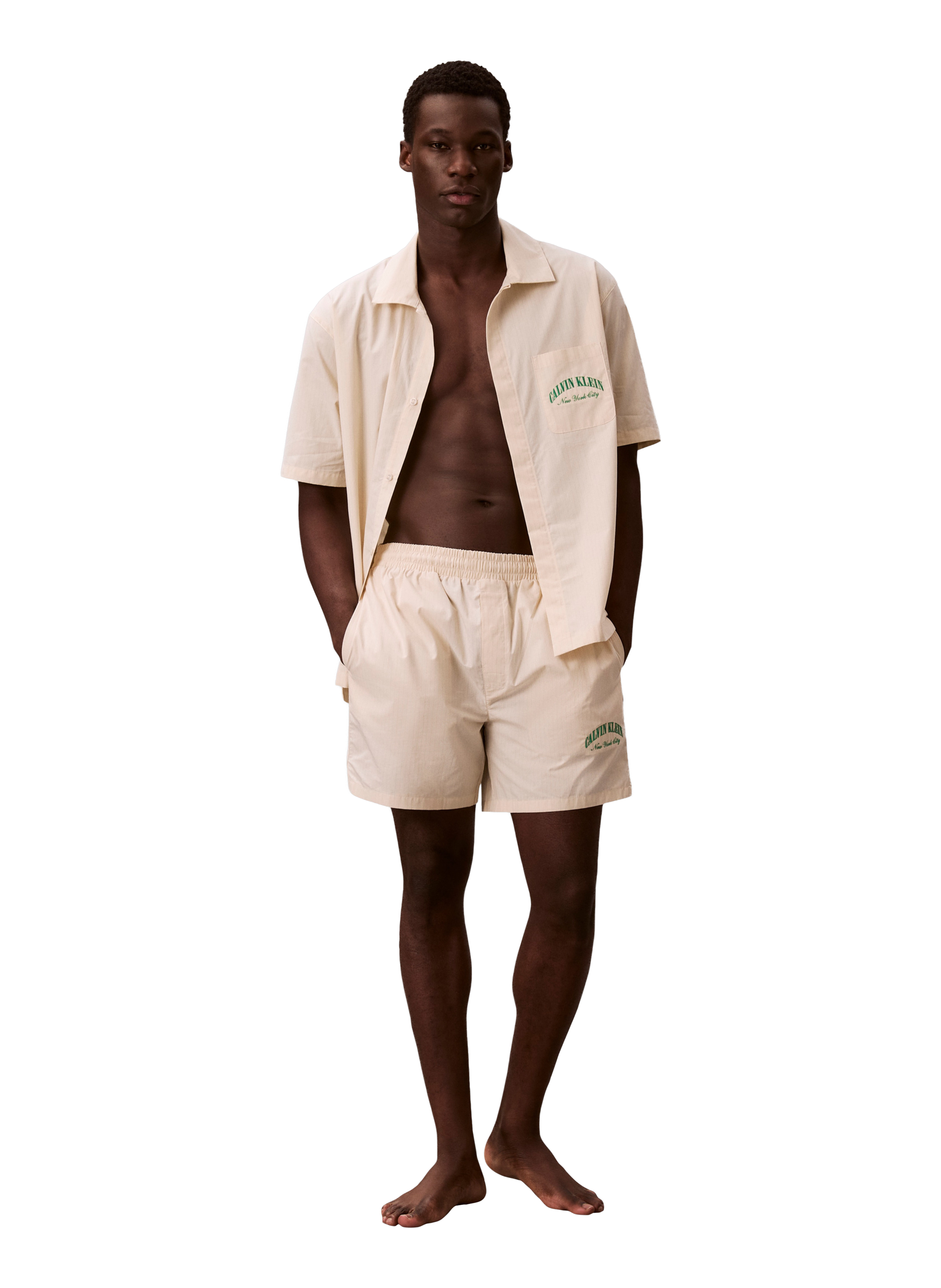 Striped cotton shorts CALVIN KLEIN White