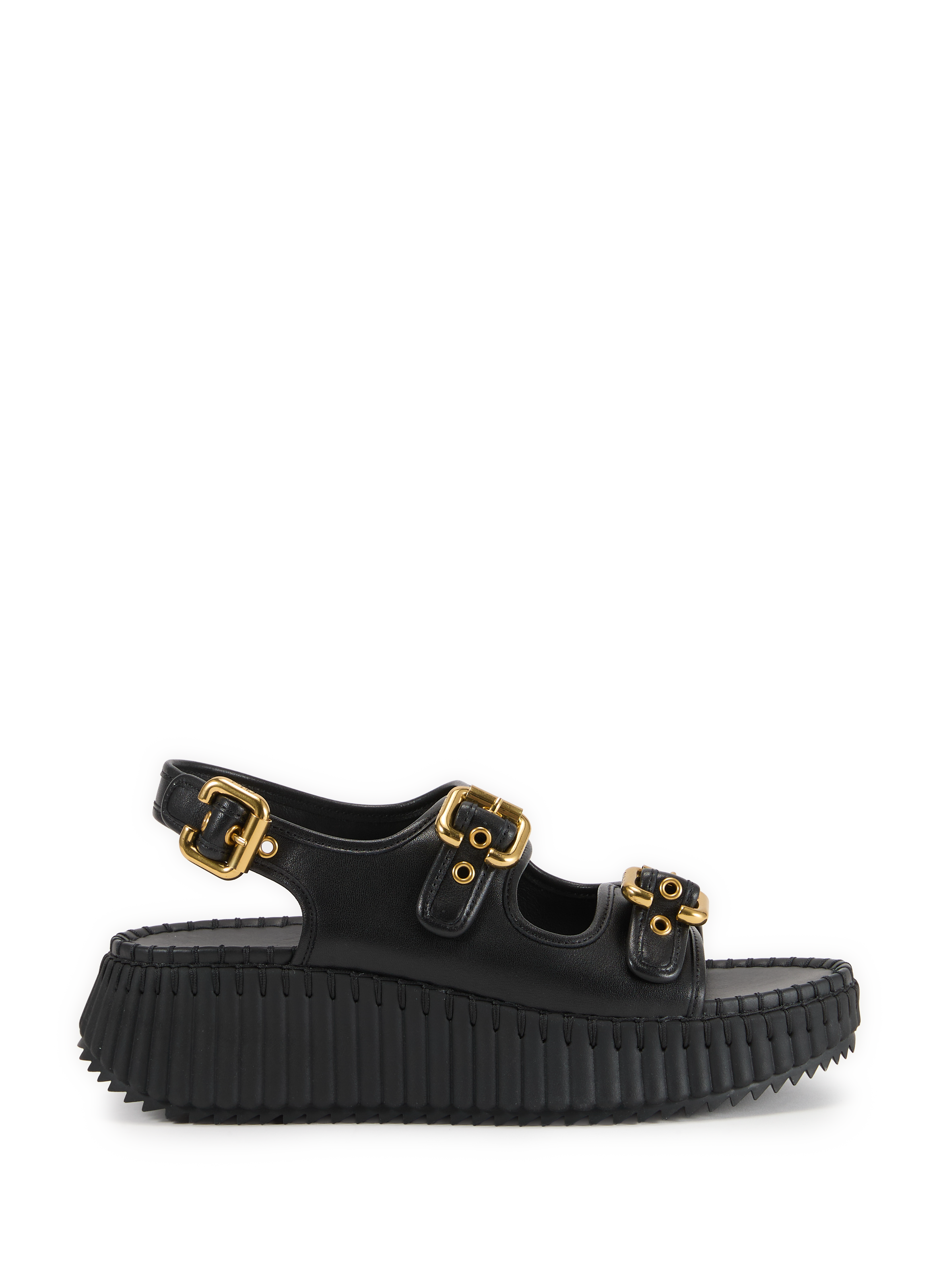 Nama calf leather wedge sandals CHLOÉ Black